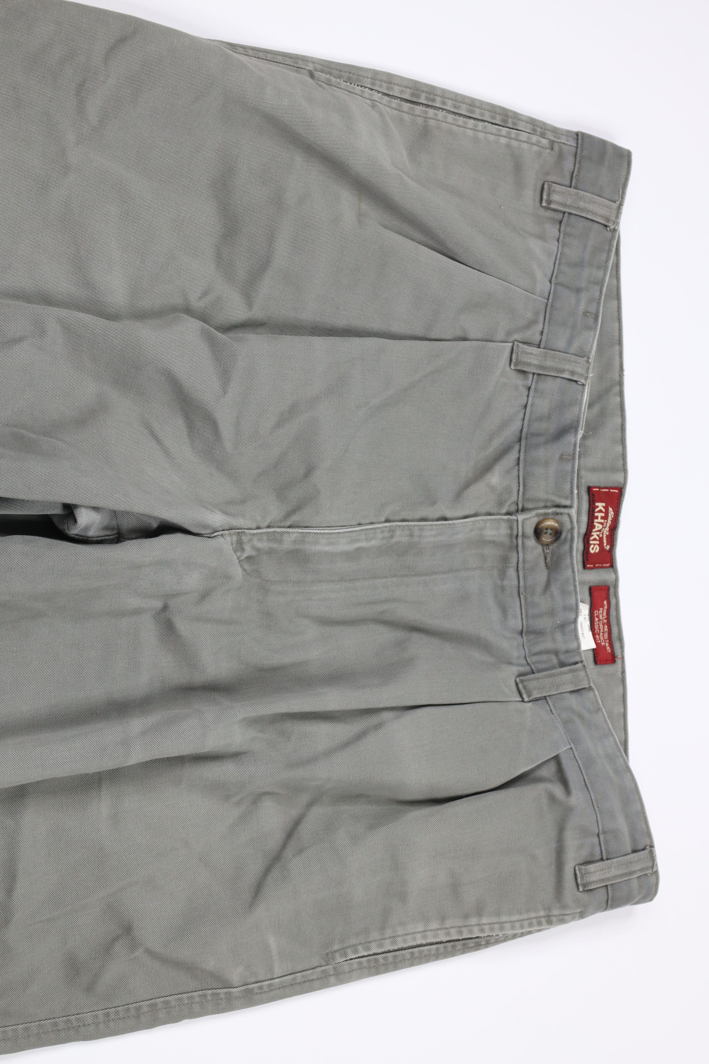 Eddie Bauer × Vintage Vintage 90s Eddie Bauer Pleated Wide Leg Chino Pants Green Size US 40 / EU 56 - 2 Thumbnail