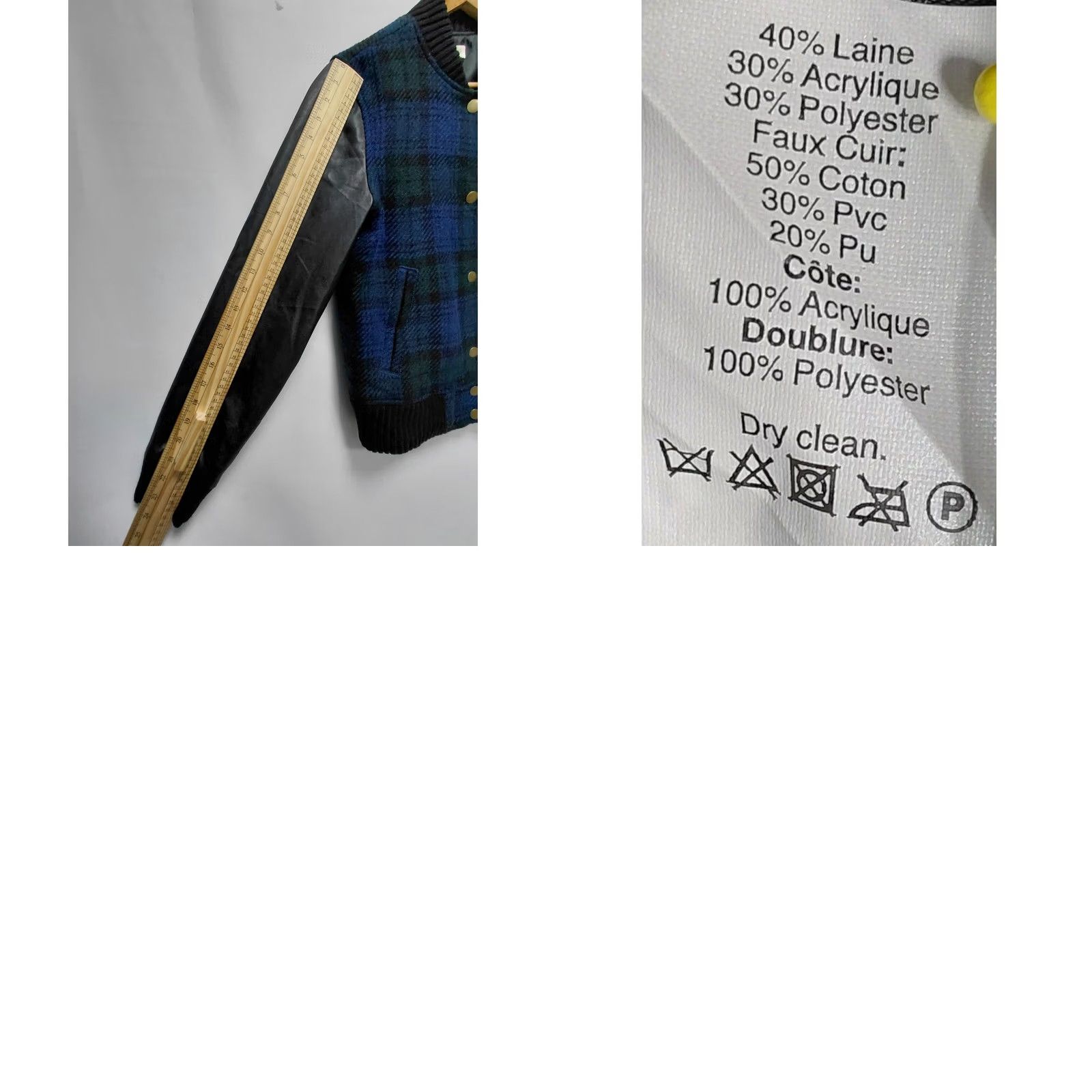 J.Crew J.Crew Plaid Wool Blend Bomber Jacket Blue Faux Leather Blend Size S Women Regular Pocket Buttoned Lined Lightweight Dry Clean Only Size S / US 4 / IT 40 - 8 Thumbnail