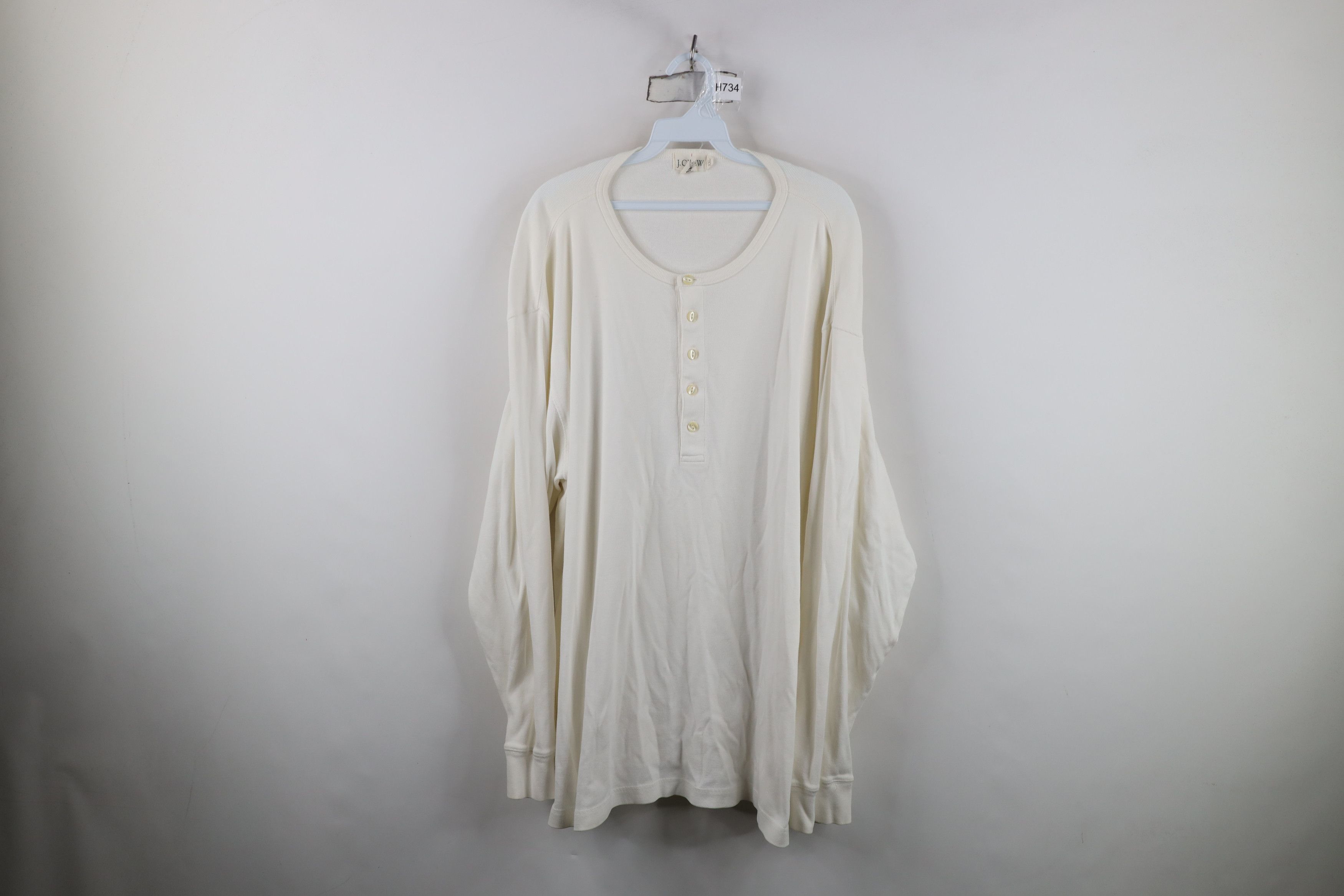 J.Crew Vintage 90s J Crew Heavyweight Ribbed Knit Henley T-Shirt Size US XXL / EU 58 / 5 - 1 Thumbnail