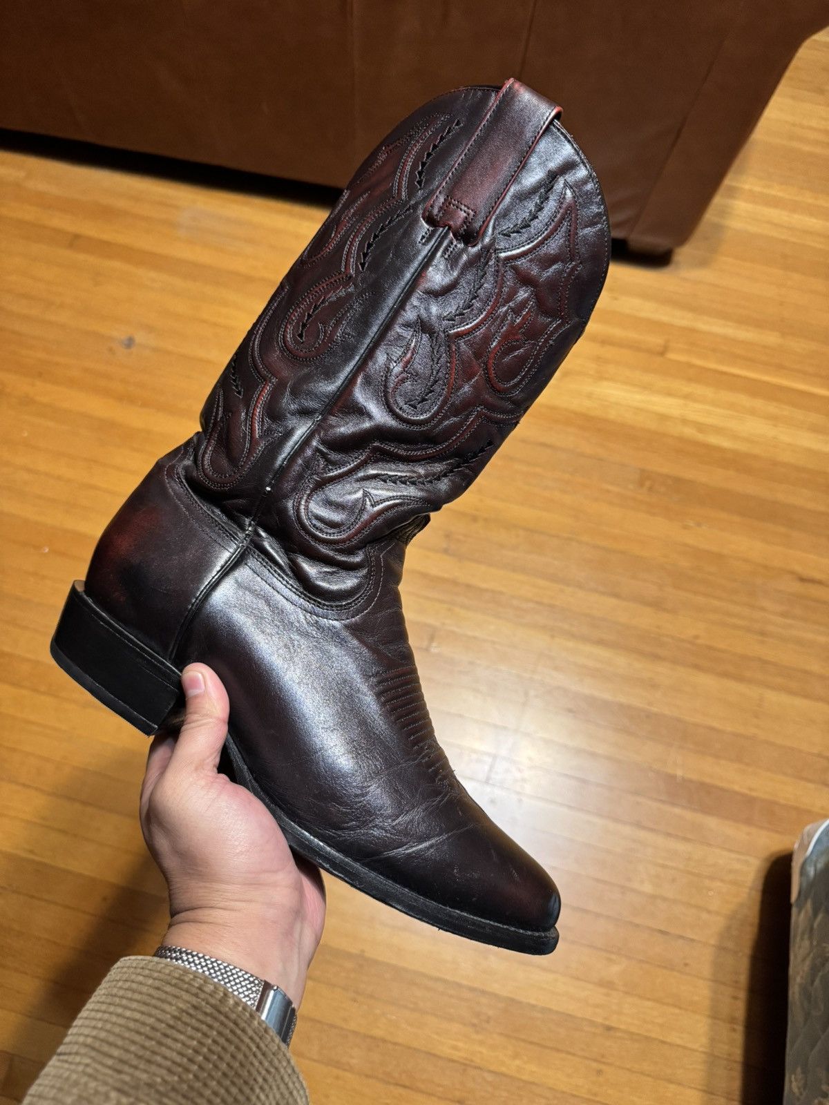 Stetson Stetson Carlisle Cowboy Boots In Cherry Black (9) Size US 9 / EU 42 - 9 Thumbnail
