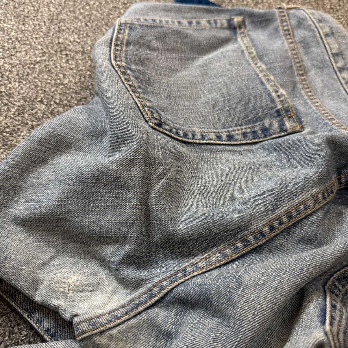 Jun Takahashi 🇯🇵 90s S003 Uniqlo x Lemaire Blue Washed Baggy Jeans Size US 36 / EU 52 - 10 Thumbnail