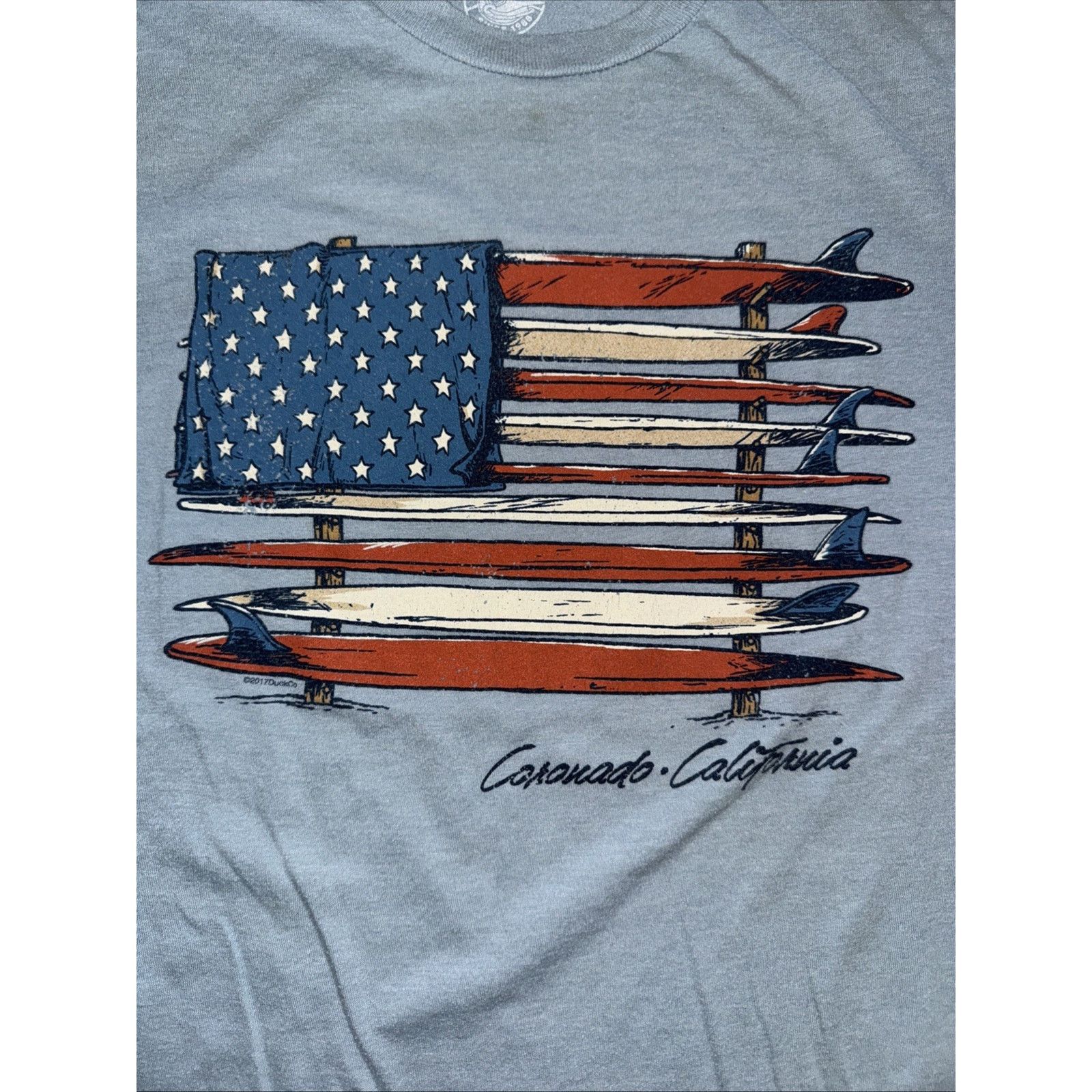 Hollister The Duck Company USA American Surfing T-Shirt Blue S 17x27 Size US S / EU 44-46 / 1 - 2 Thumbnail