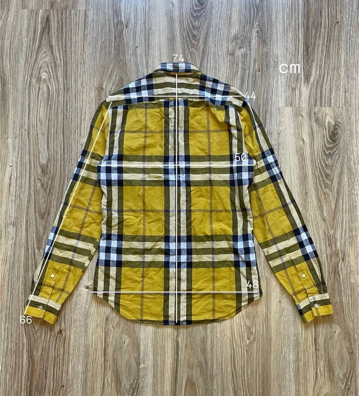 Burberry Burberry Brit YELLOW Check Linen / Cotton Button Down Shirt Size US S / EU 44-46 / 1 - 19 Thumbnail