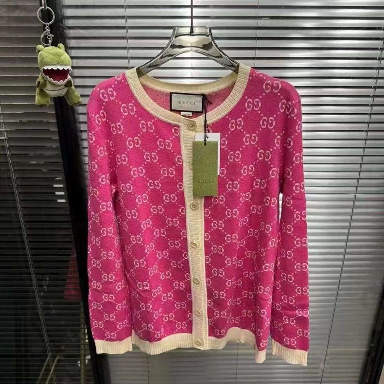 Gucci Gucci Pink Double G Logo Cardigan Sweater - dmc Size US M / EU 48-50 / 2 - 1 Thumbnail