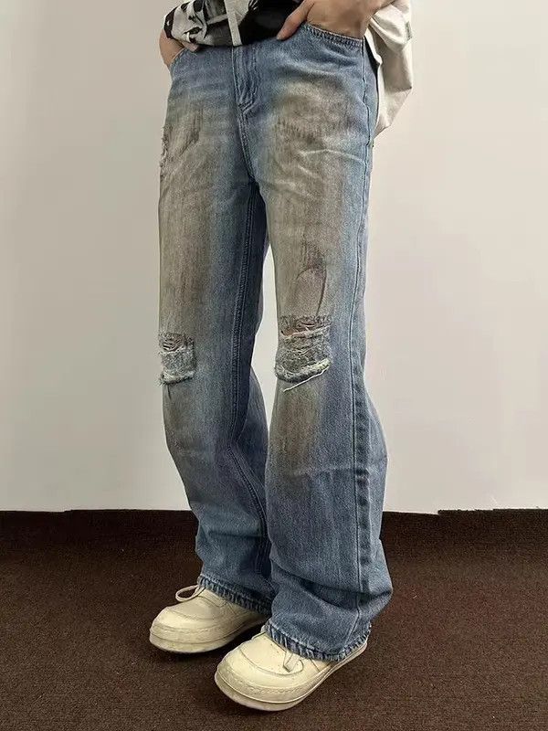 VIBE Street Hip Hop Dirty Dye Ripped Vintage Y2K Jeans Size US 30 / EU 46 - 2 Thumbnail