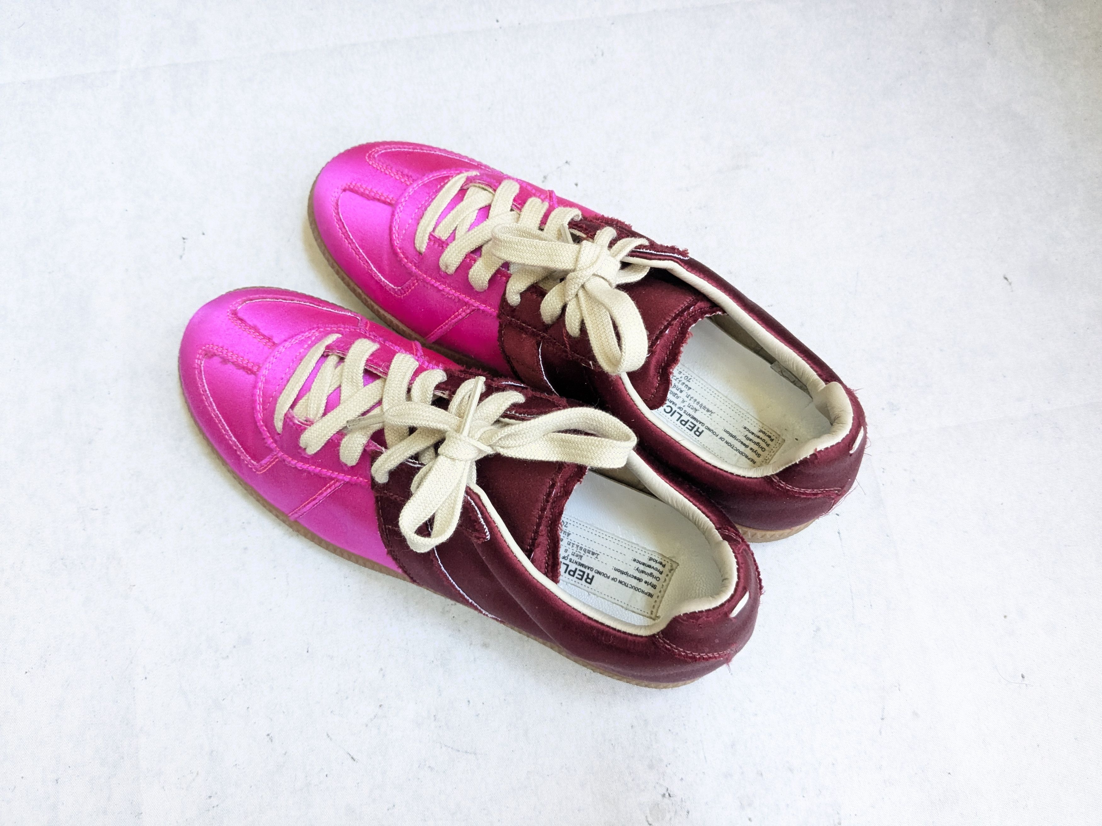 Maison Margiela Maison Margiela Replica GAT Pink Burgundy Satin 8 38 Gum Size US 8 / IT 38 - 16 Thumbnail