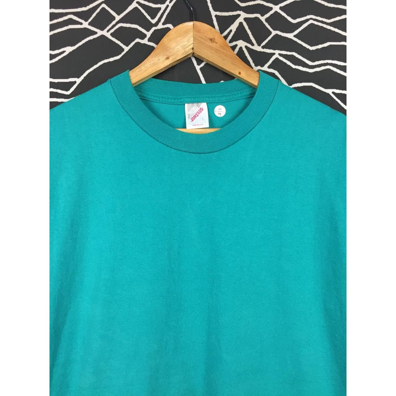 Jerzees × Vintage Vtg 90s Jerzees 50/50 Heavyweight Plain Essentials Tee Size US L / EU 52-54 / 3 - 3 Thumbnail