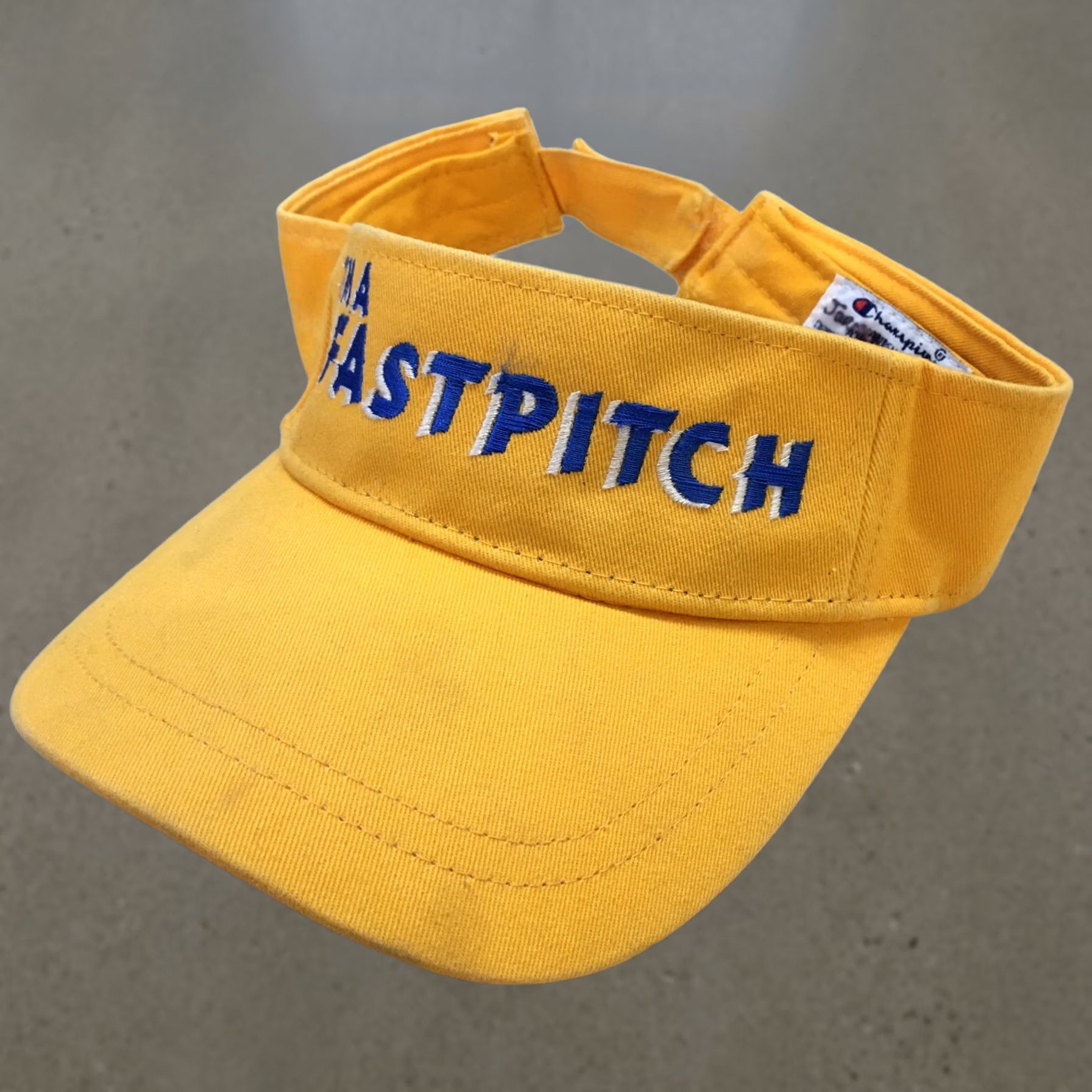 Champion Champion Visor Hat Womens Yellow OS Curved Brim Embroidered Logo STMA Fast Pitch Size ONE SIZE - 1 Thumbnail