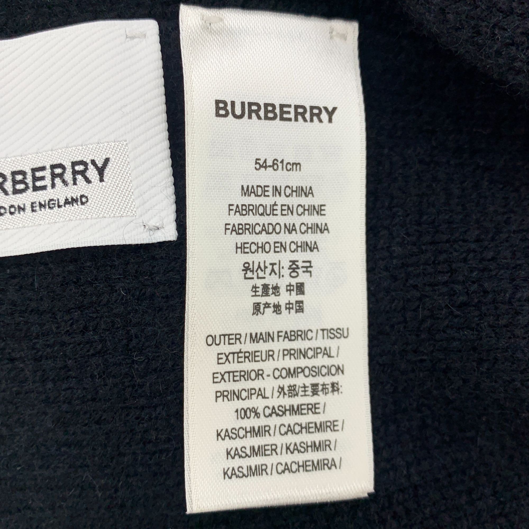 Burberry Burberry Black & Cream Reversible Knit Beanie Hat 100% Cashm Size ONE SIZE - 6 Thumbnail