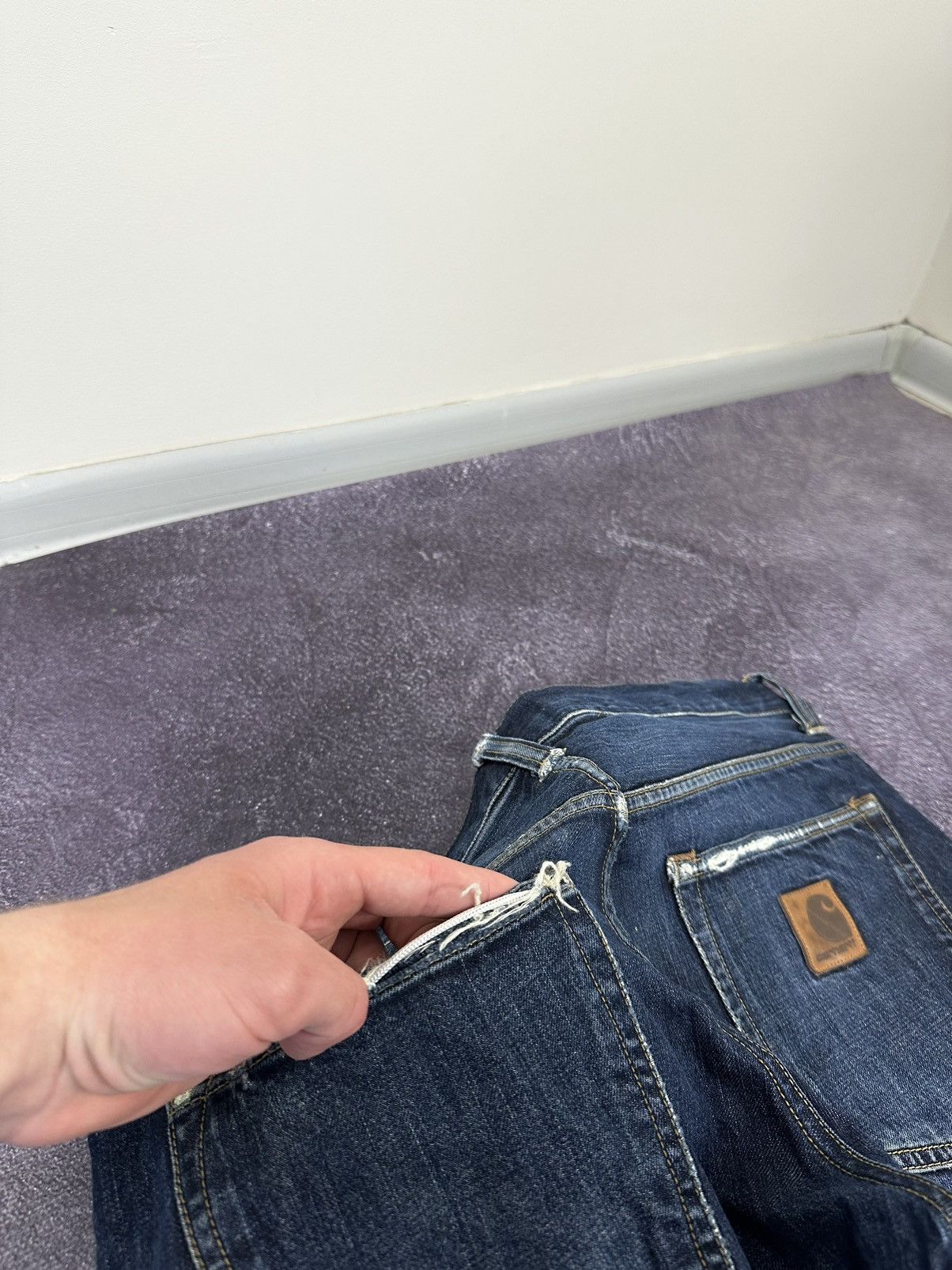 Carhartt Vintage Carhartt Distressed USA Japanese Denim Baggy Jeans Size US 34 / EU 50 - 7 Thumbnail