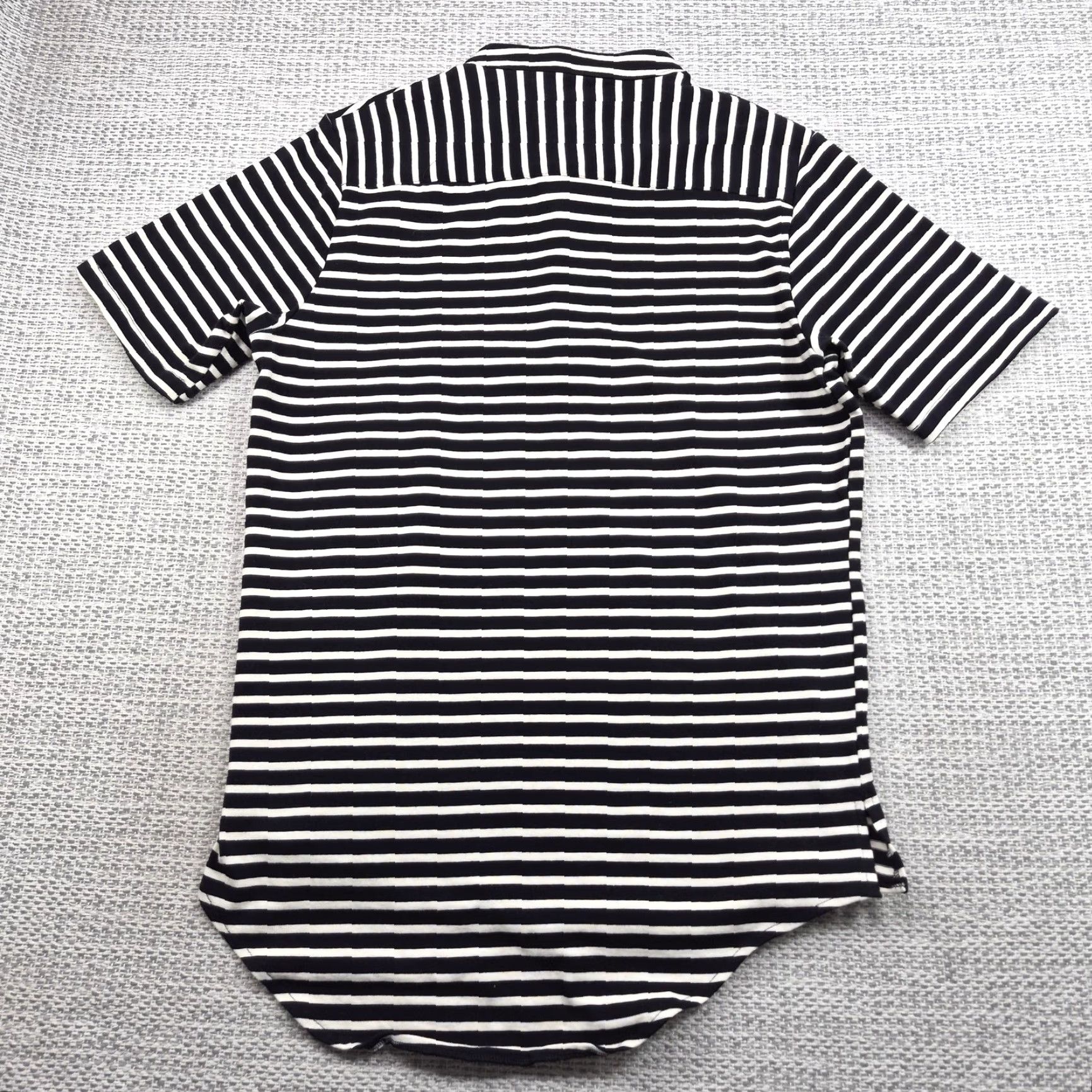 Vintage Killion Polo Shirt Mens Large Black White Stripe Band Collar Longline Casual Shirt Size US L / EU 52-54 / 3 - 6 Thumbnail