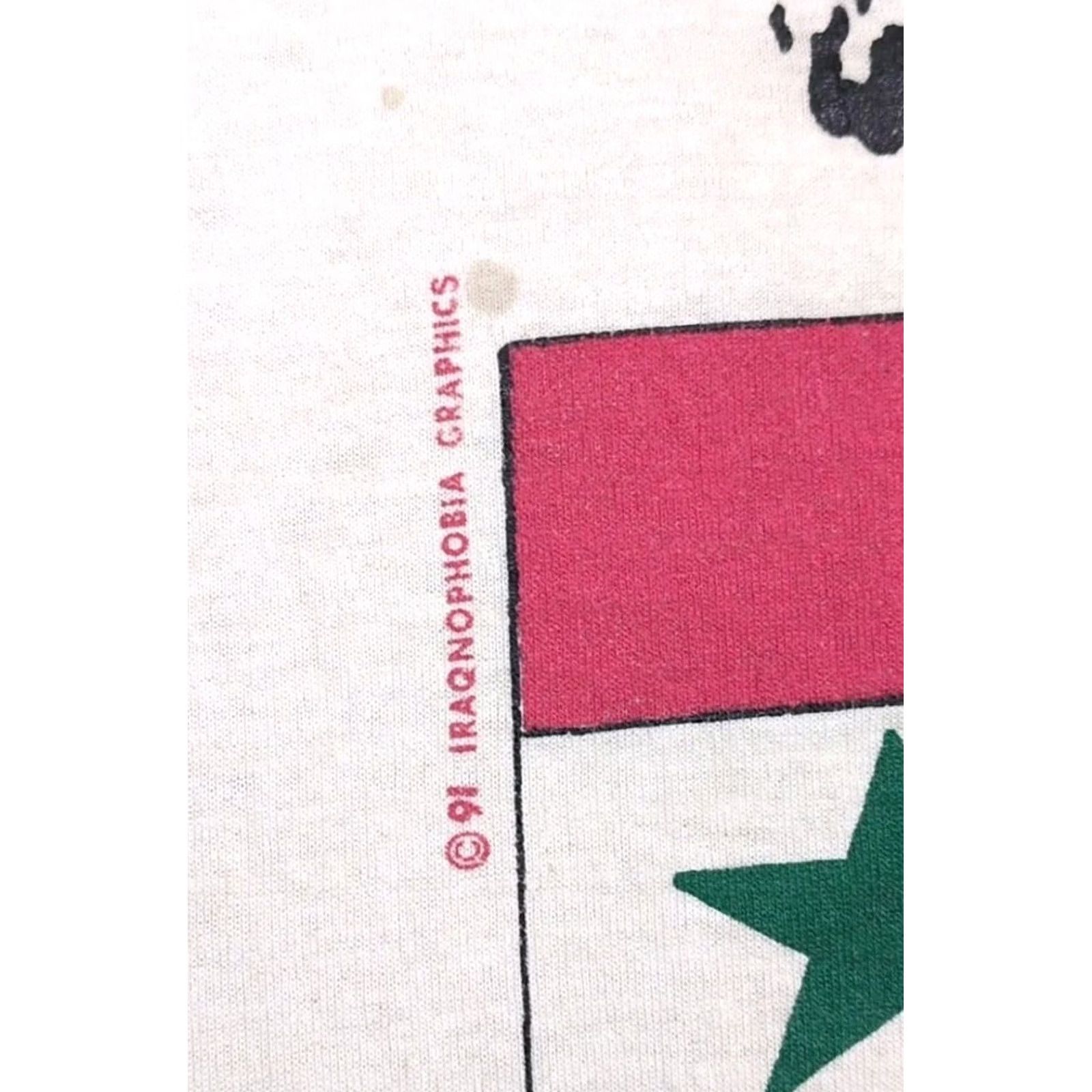 Hanes VINTAGE Iraqnophobia Shirt 1991 USA Bomb Iraq Saddam Hussein Desert Storm War XL Size US XL / EU 56 / 4 - 2 Thumbnail