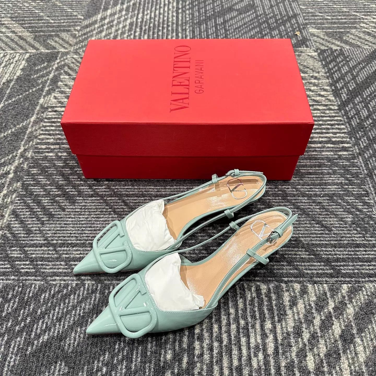 Valentino Valentino VLOGO Leather Buckle Stiletto Heels 36 Size US 5.5 / IT 35.5 - 1 Thumbnail