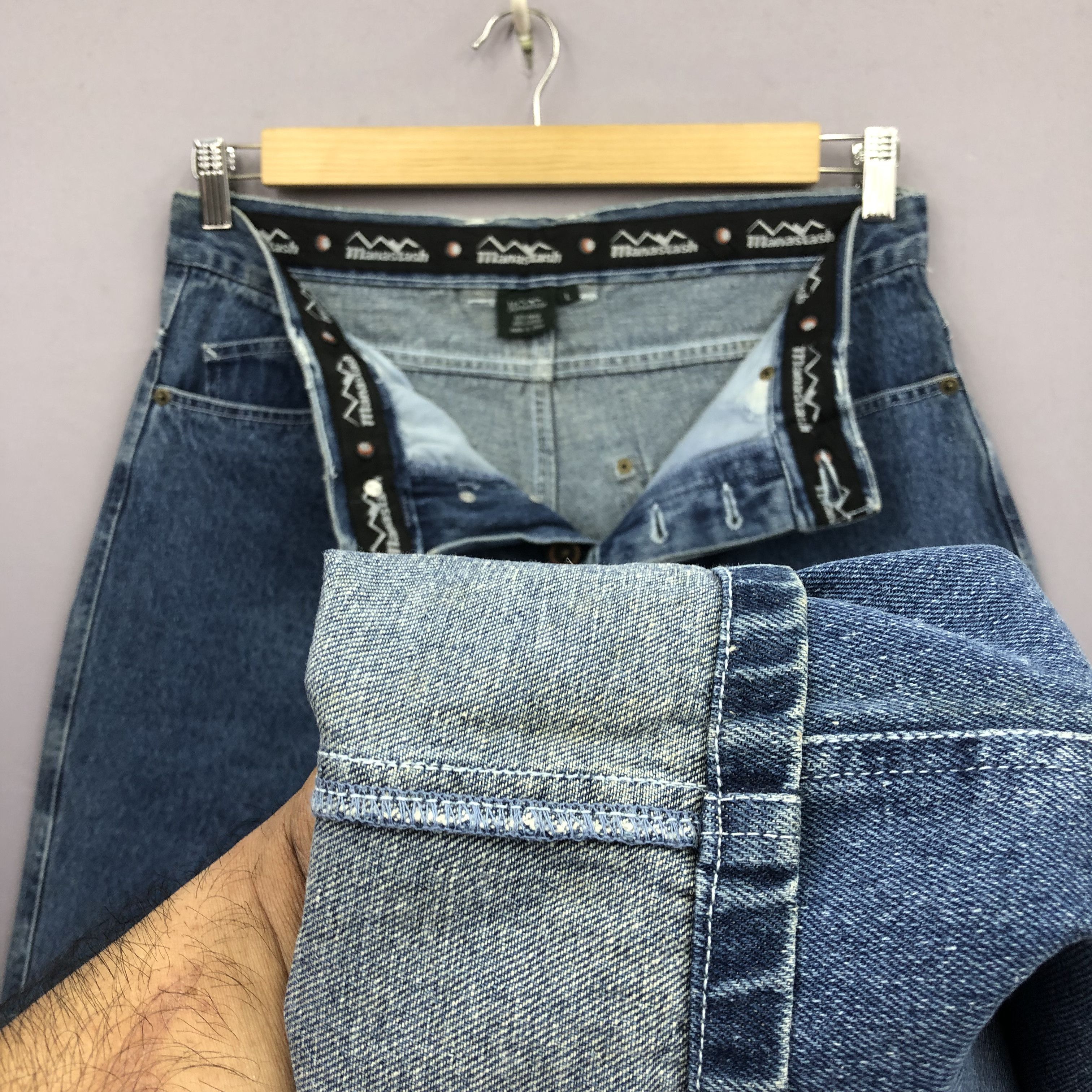 Jean Crazy Vintage Y2K Manastash Baggy Jeans Skater Faded Denim. Size US 32 / EU 48 - 7 Thumbnail