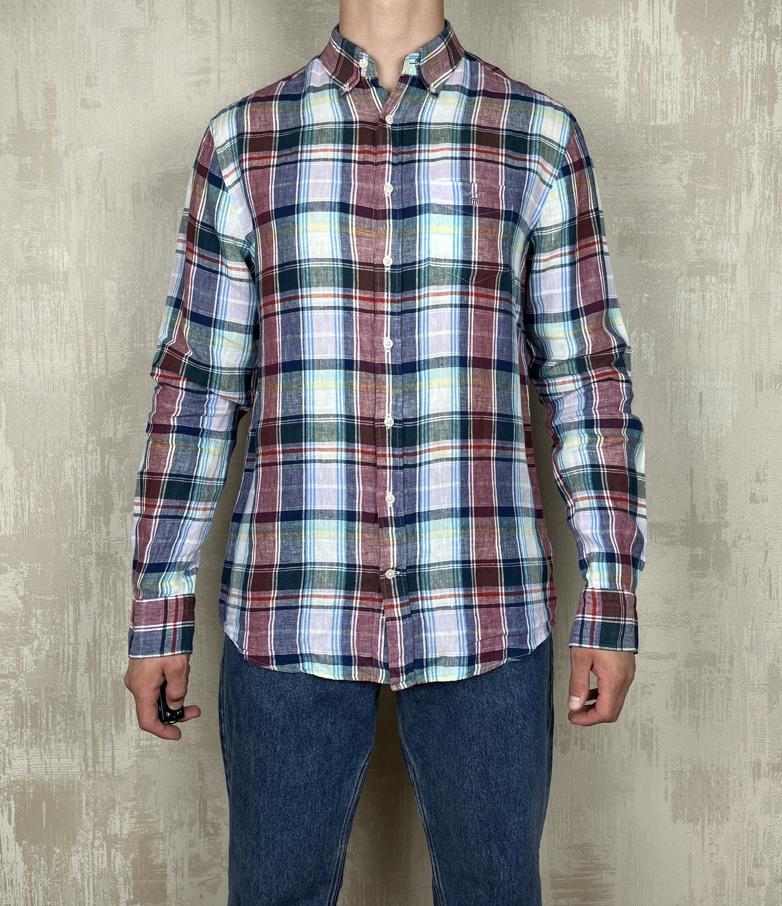 Gant Gant Linen Plaid Check Long Sleeve Shirt Button Down Size US L / EU 52-54 / 3 - 3 Thumbnail
