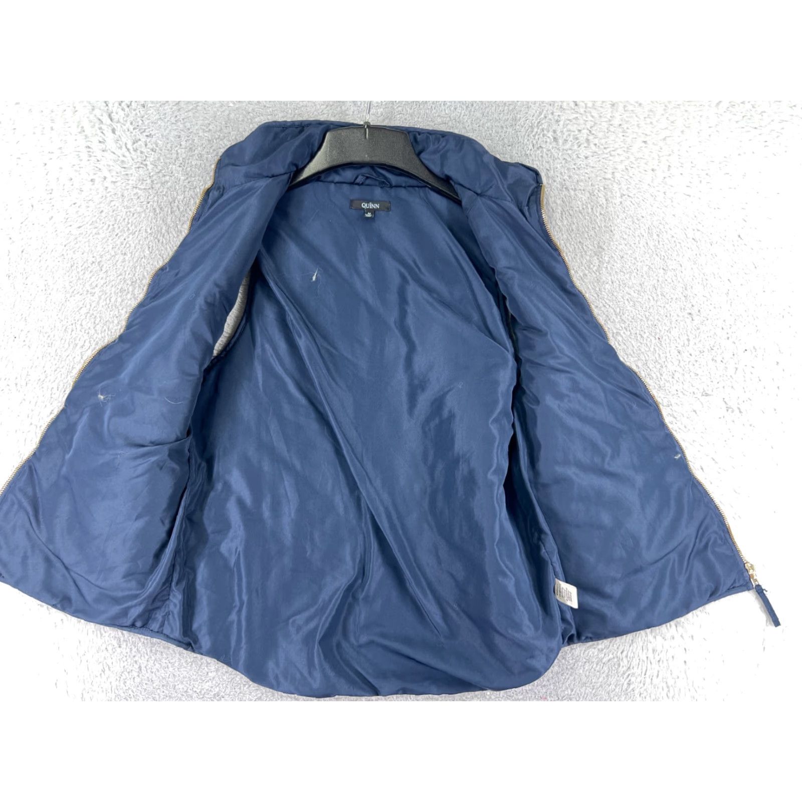 Vintage Quinn Vest Womens Blue Medium Full Zip 100% Polyester Quilted Pockets Mock Neck Size M / US 6-8 / IT 42-44 - 4 Thumbnail