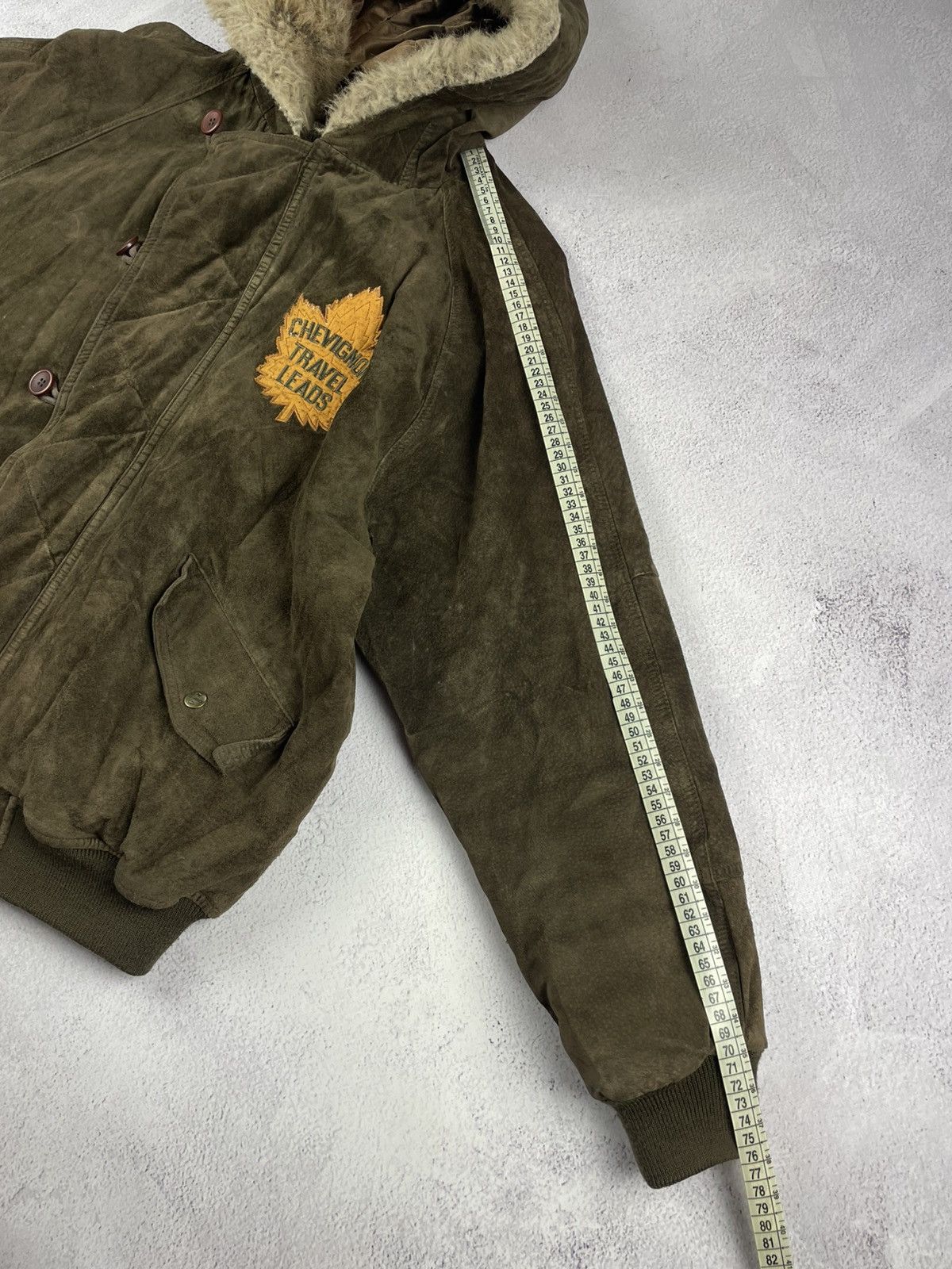Chevignon × Vintage Chevignon Suede Bomber Jacket Clifford Office Ontario Canada Size US M / EU 48-50 / 2 - 24 Thumbnail