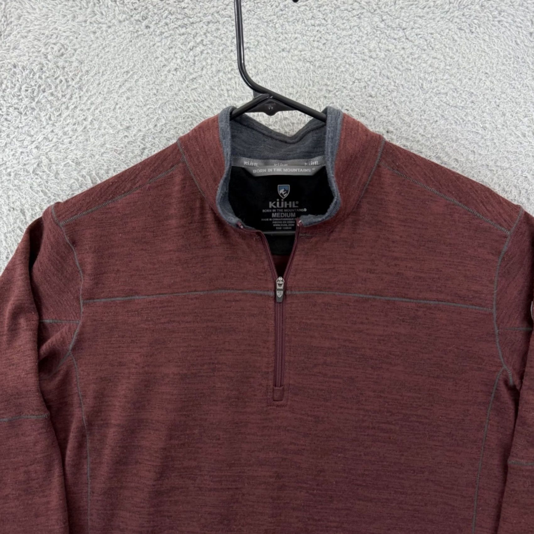 Vintage Kuhl Sweater Mens Medium Red Quarter Zip Long Sleeve Pullover Outdoor Hiking Wool Polyester Fleece Size US M / EU 48-50 / 2 - 3 Thumbnail