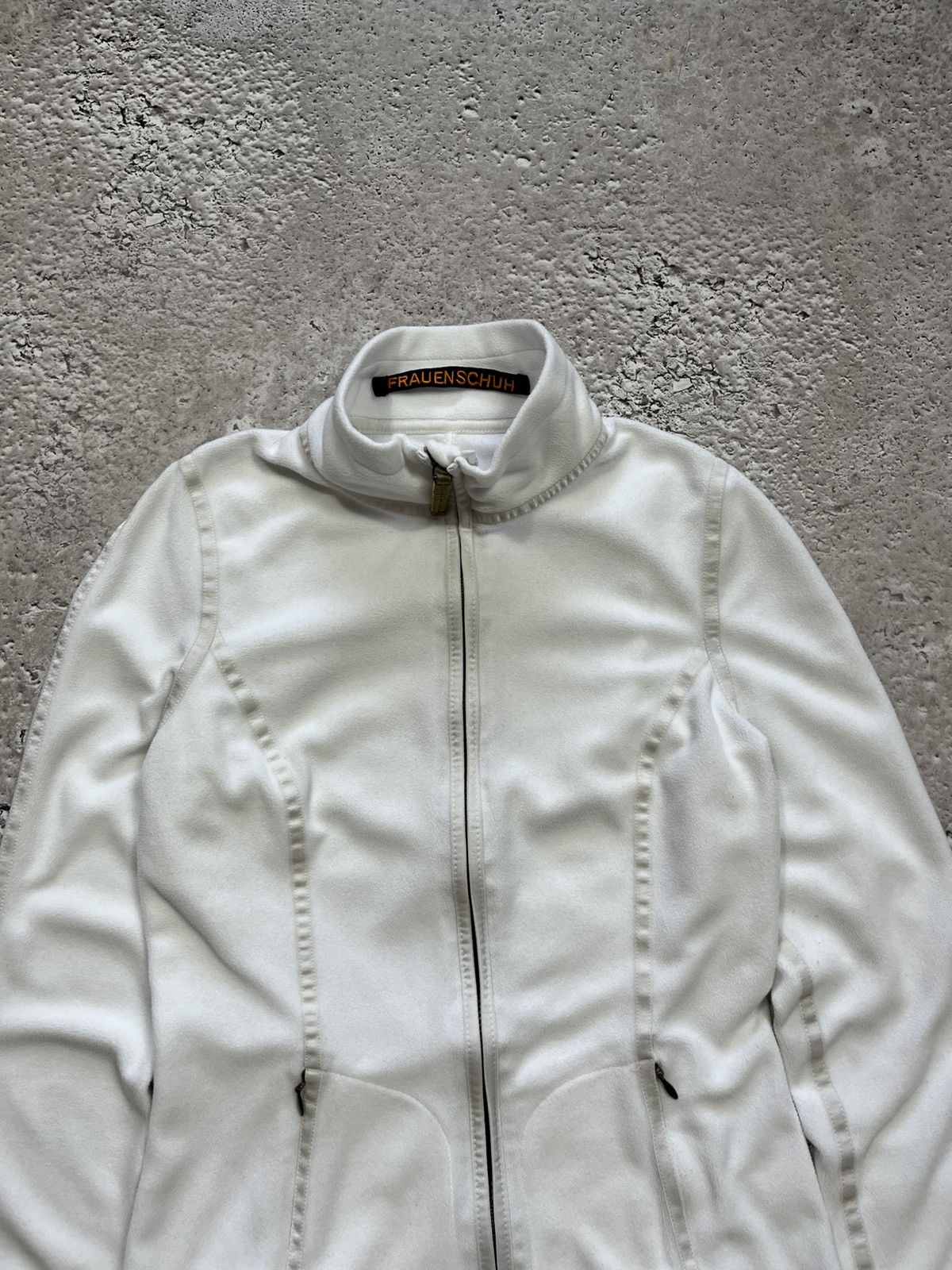 Frauenschuh Frauenschuh White Fleece Zip-Up Jacket Made in Austria Size XS / US 0-2 / IT 36-38 - 4 Thumbnail