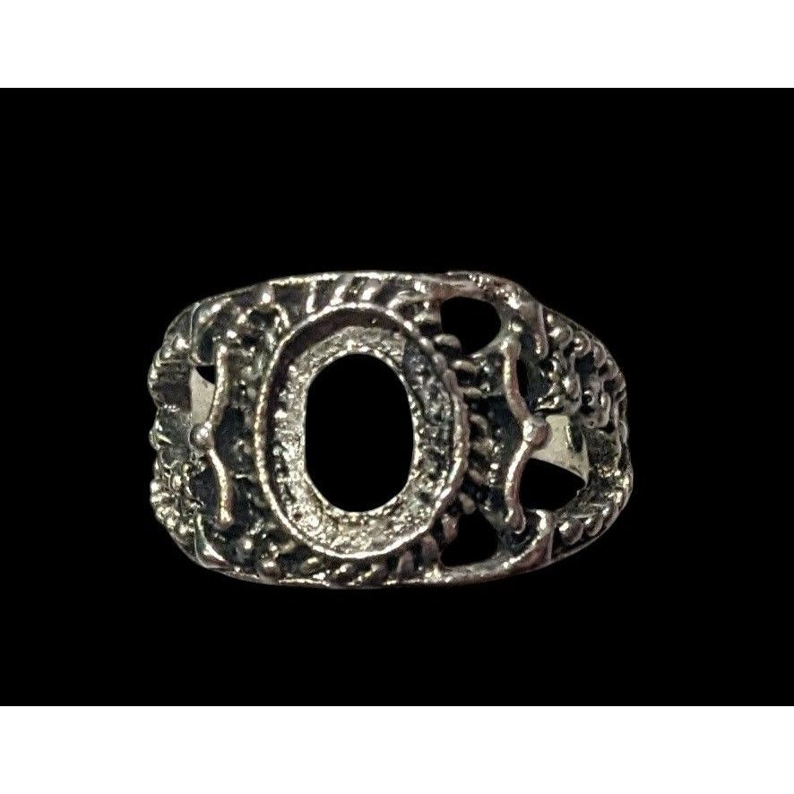 Other Floral Filigree Silver Tone Ring Setting Size 7 3/4 Size ONE SIZE - 6 Thumbnail
