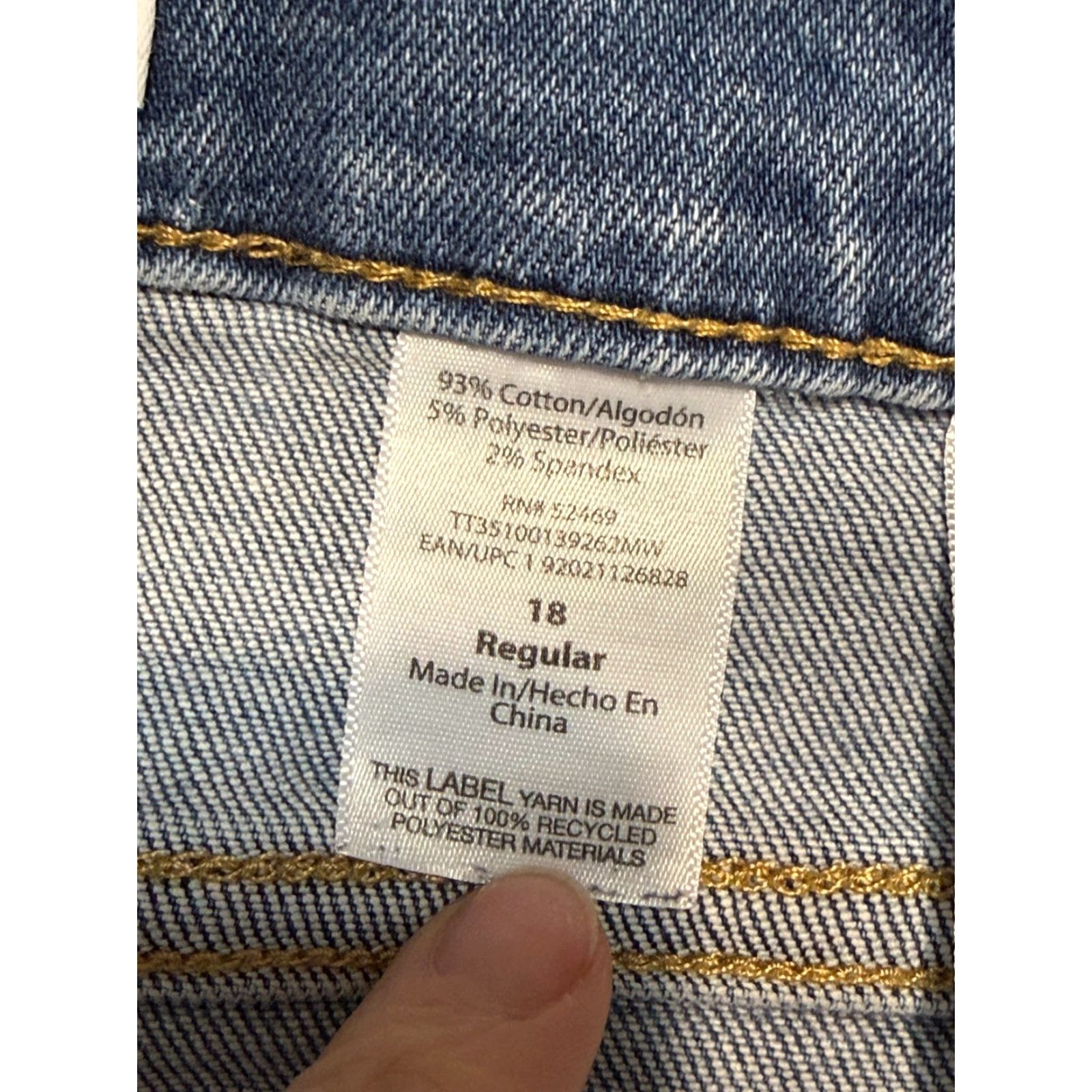 Vintage VINTAGE: No (omit) Time & Tru Jeans Women's 18 Blue Straight Leg Outdoors Denim Mid Rise Size 40" / US 18 - 7 Thumbnail