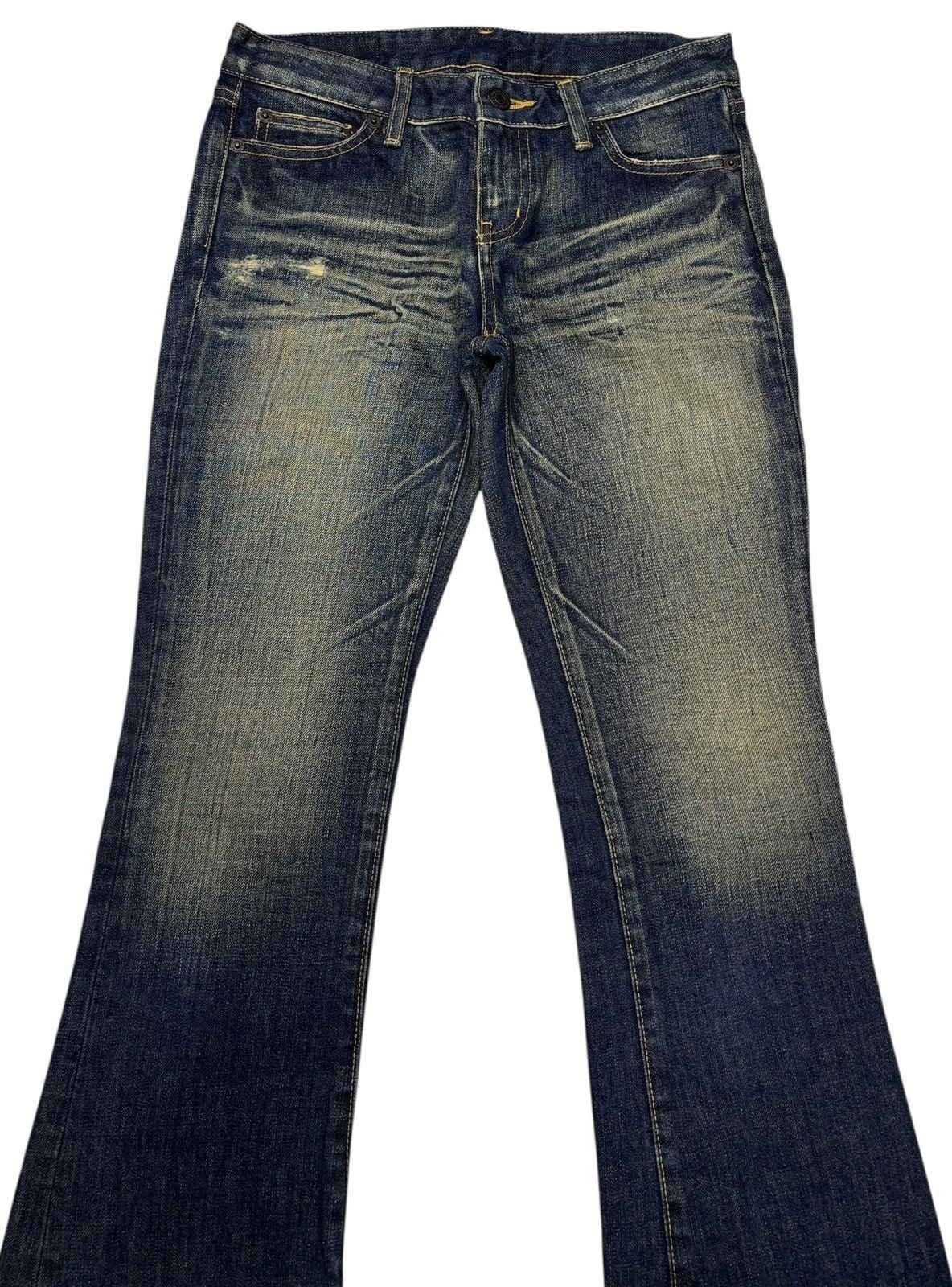 Le Grande Bleu (L.G.B.) MOUSSY JAPAN FLARED JEANS MUD WASH LOW RISE BOOTCUT JEANS Size US 28 / EU 44 - 5 Thumbnail