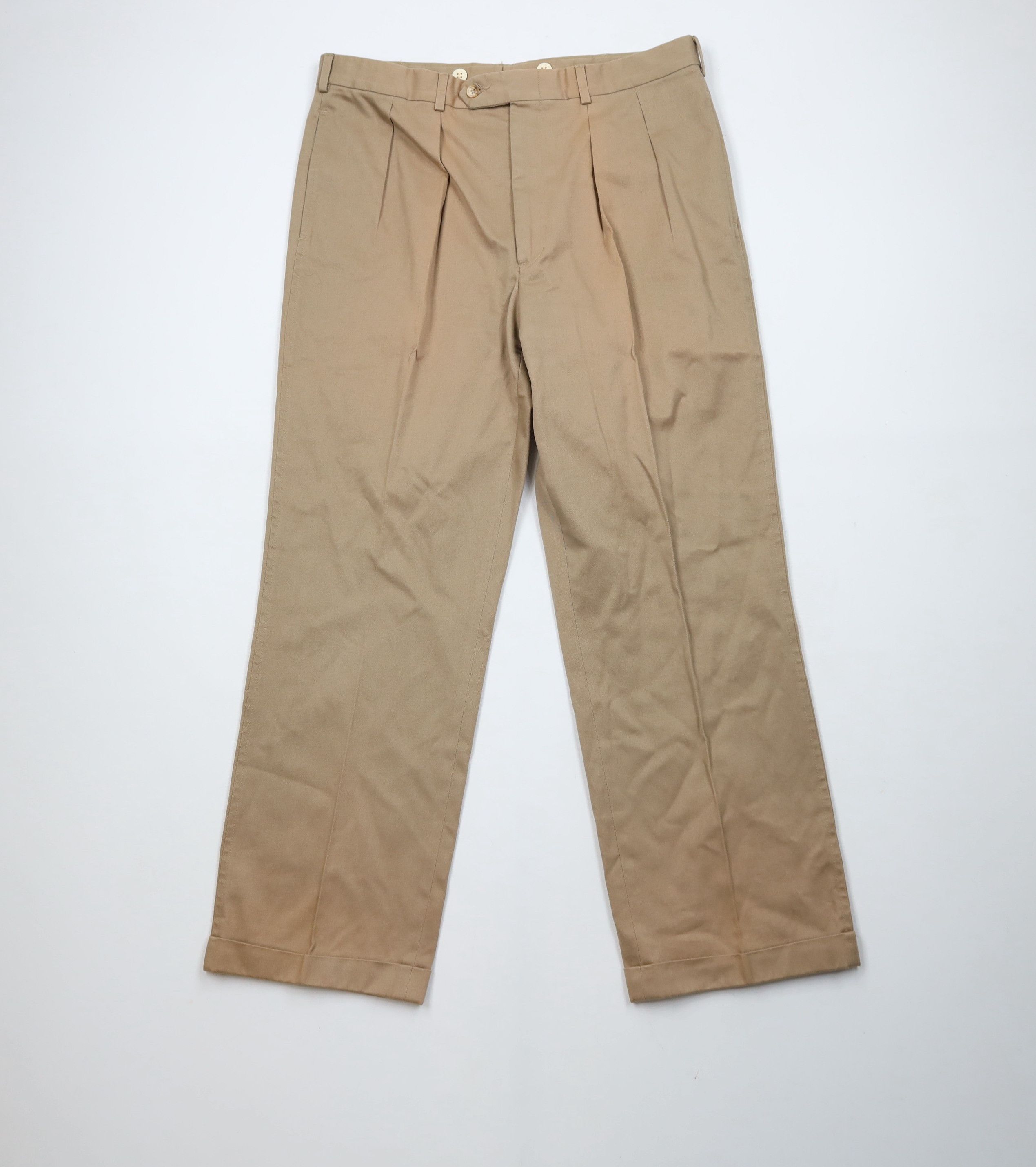 Lands' End × Vintage Vintage 70s Lands End Heavy Wide Leg Chino Pants Beige USA Size US 36 / EU 52 - 1 Thumbnail
