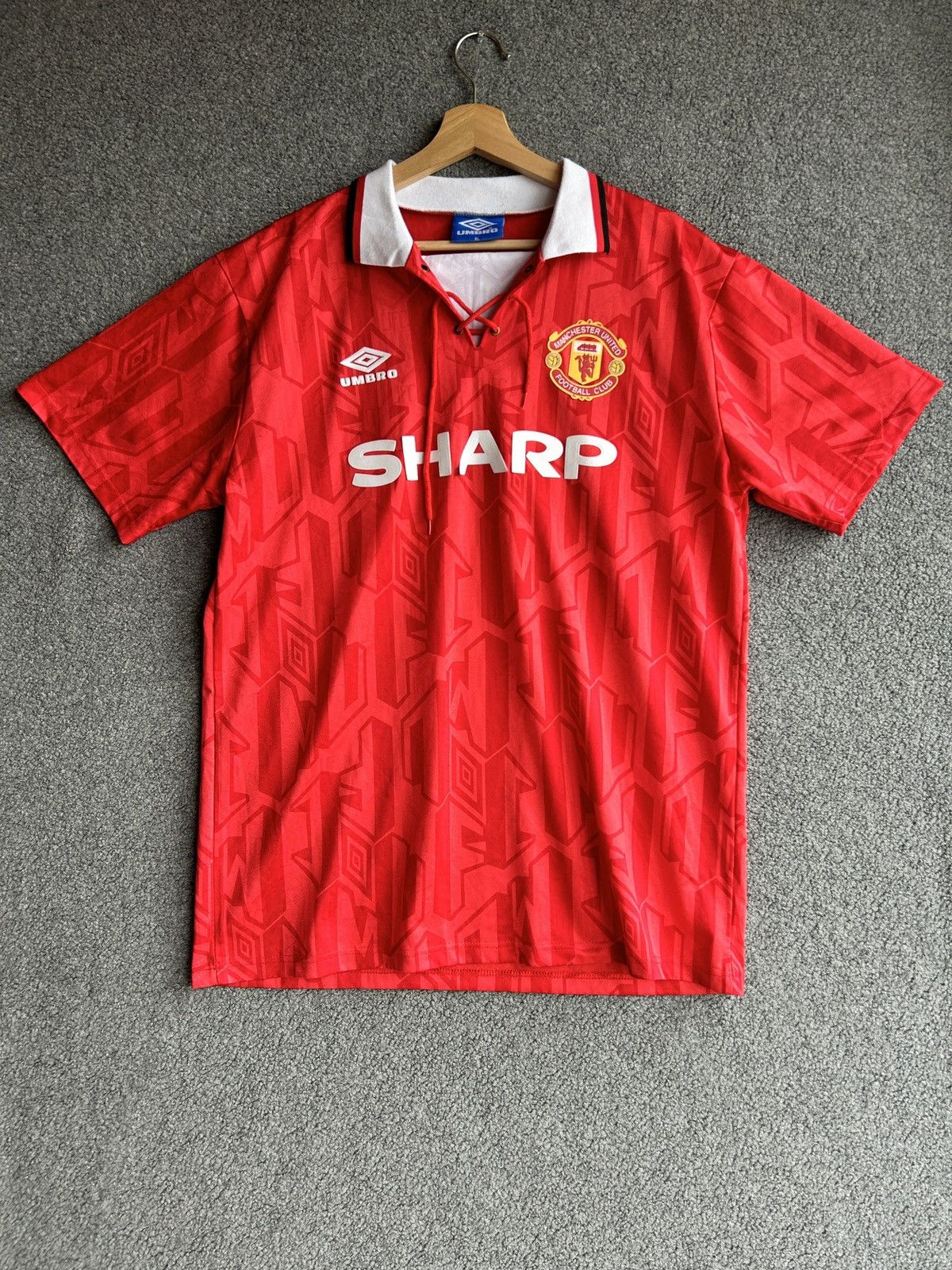 Vtg Manchester United FC 1992 / 93 Away Soccer Jersey Football Shirt Umbro good Sz XL