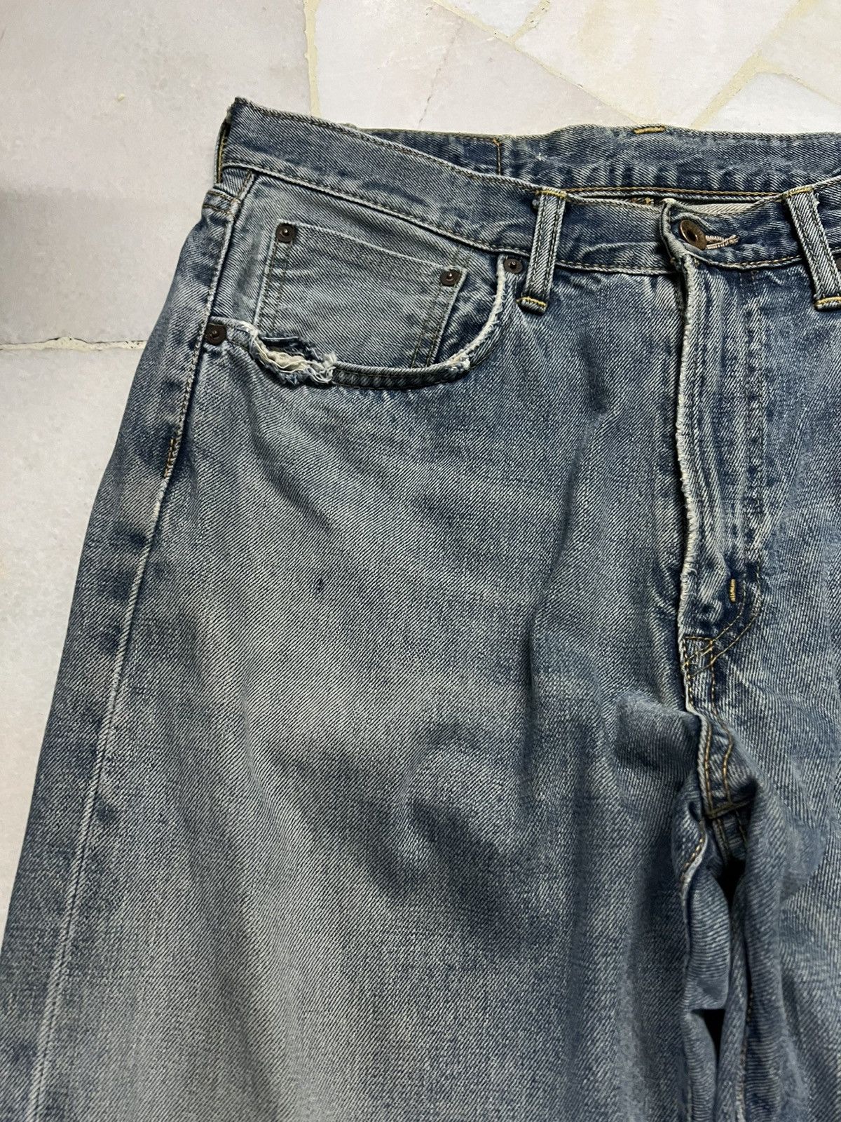 Edwin 💥Baggy💥Vintage Edwin 505 Distressed Selvedge Faded Jean Size US 32 / EU 48 - 8 Thumbnail