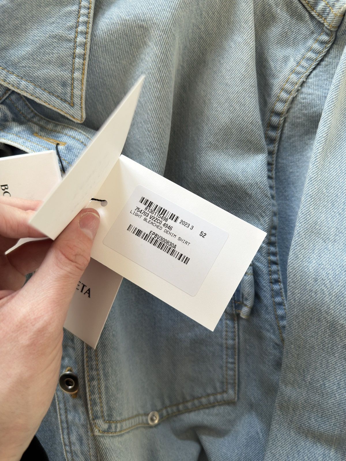 Bottega Veneta BNWT Light Bleach Denim Shirt 52 Size US XL / EU 56 / 4 - 11 Thumbnail
