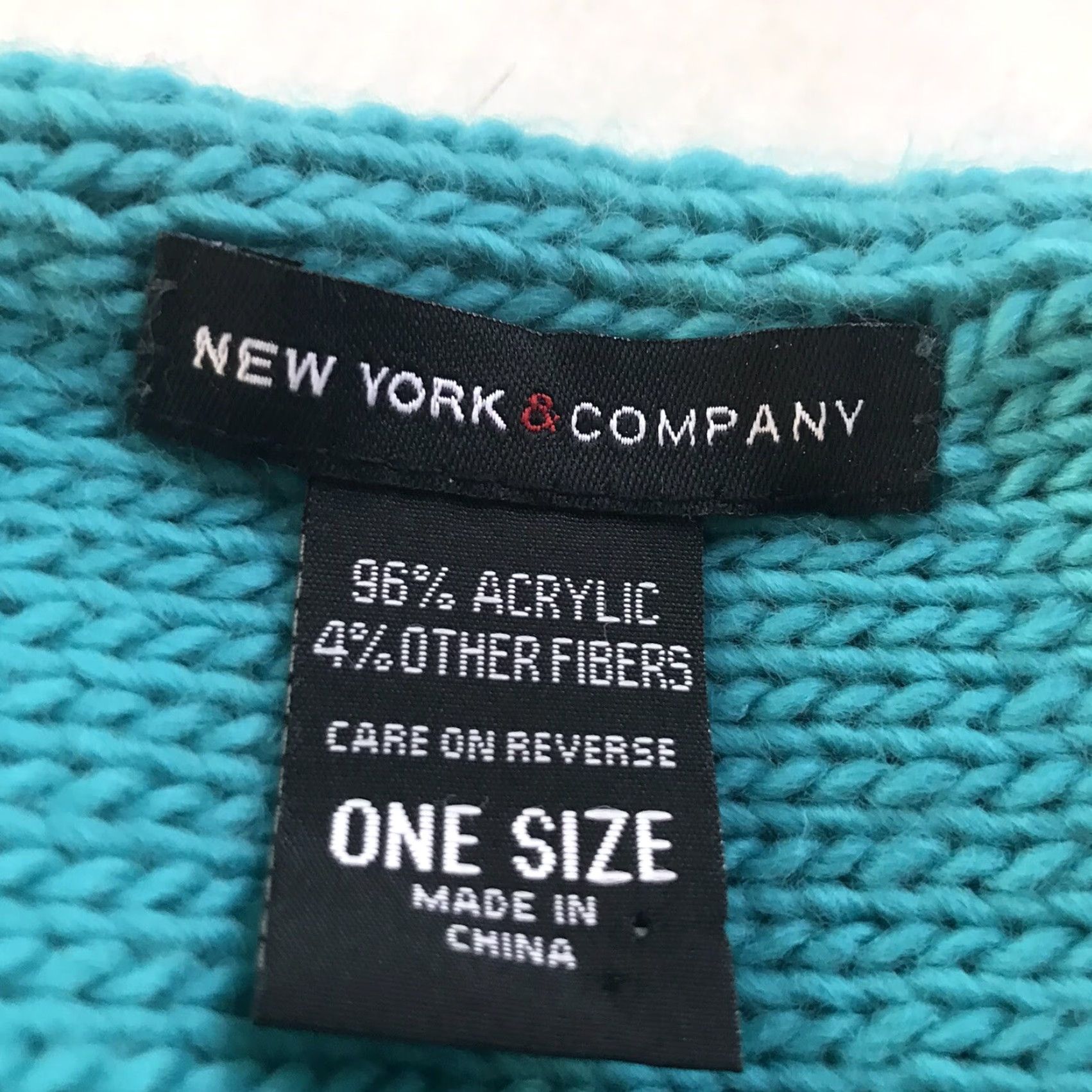 Vintage New York & Co Long Scarf Turquoise Argyle Pattern Women 70in x 7in Stylish Winter Neck Warmer Size ONE SIZE - 3 Thumbnail