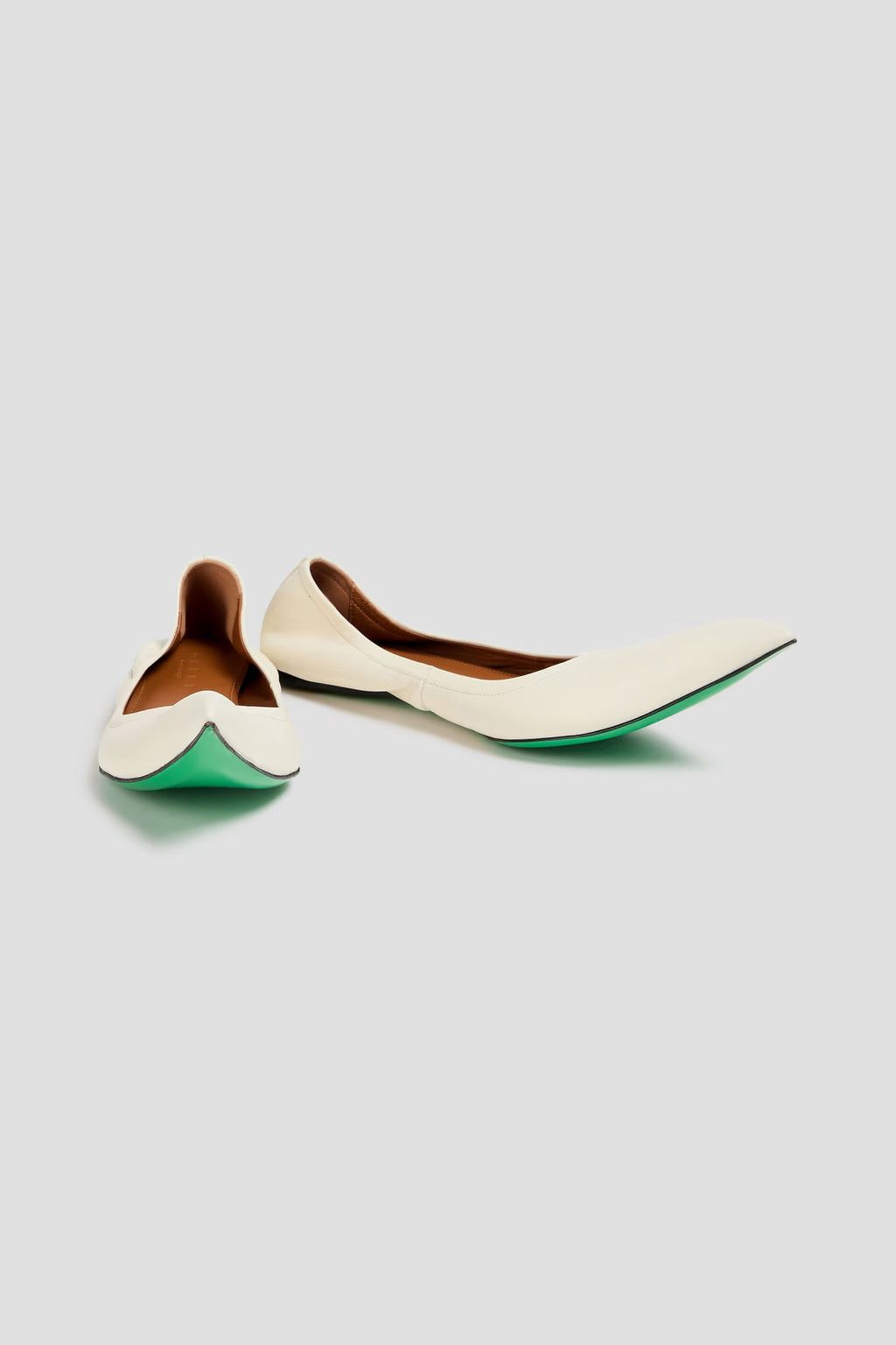 Marni o1y1025 Leather Ballet Flats in Ivory Size US 4 / IT 34 - 4 Thumbnail