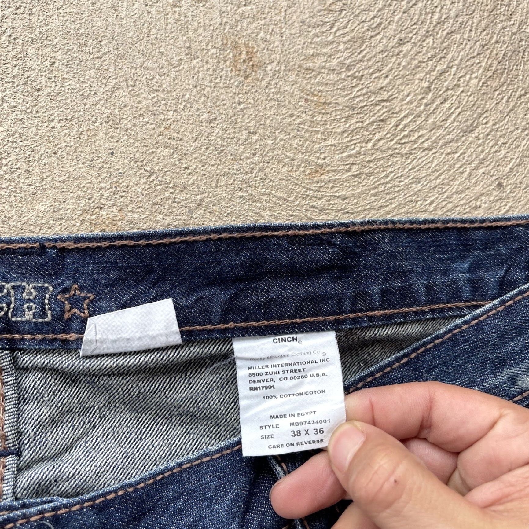 Cinch Mens Jeans 38x36 Bootcut Denim Cotton Relaxed Fit Western Cowboy Logo Casual