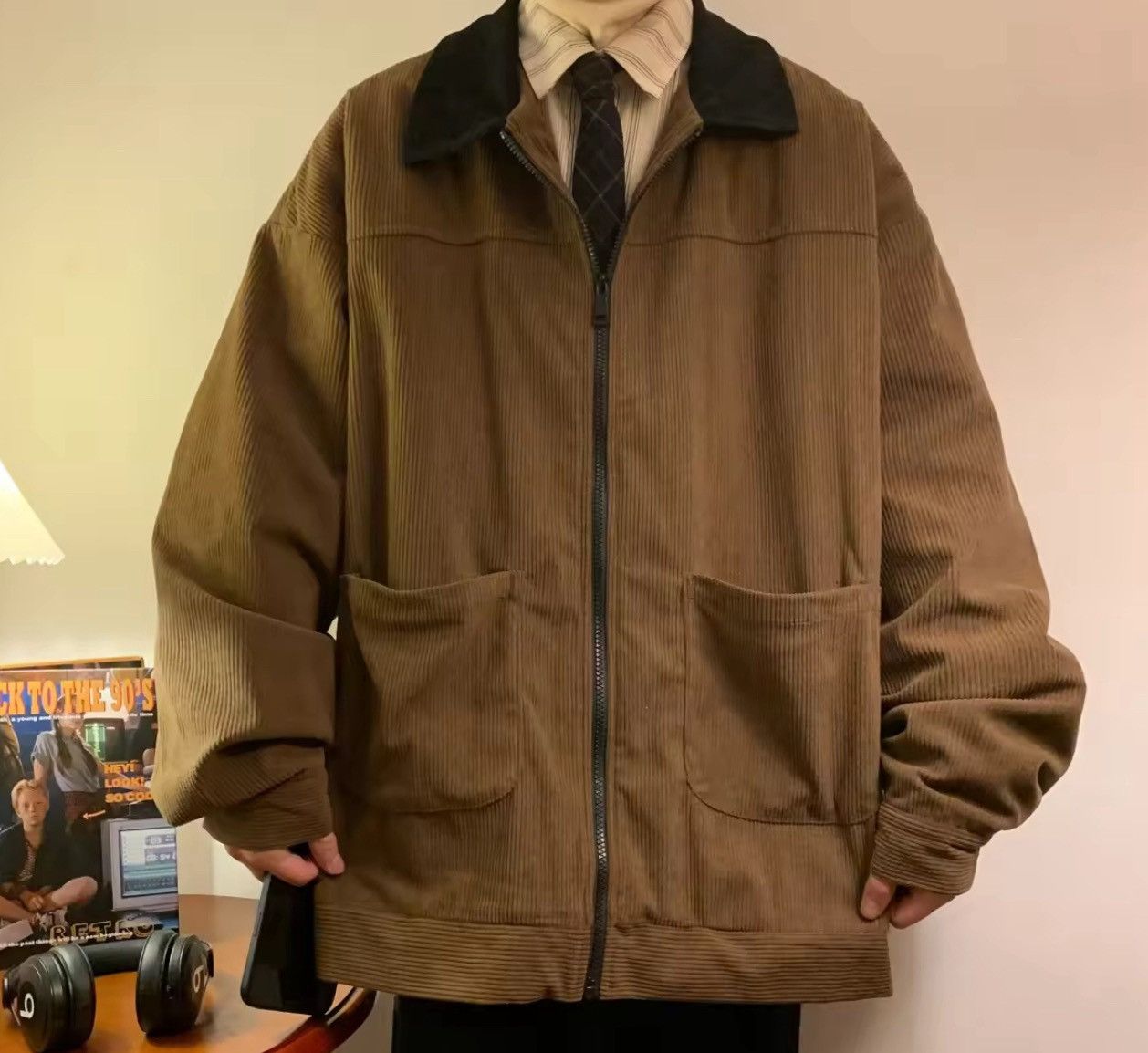 Japanese Brand Corduroy Bomber Jacket Size US L / EU 52-54 / 3 - 2 Thumbnail