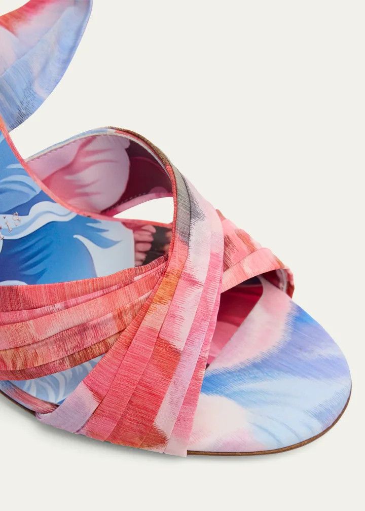 Christian Louboutin os11x0526 Affabula Floral Lace-Up 100mm Sandals Multicolor Size US 11 / IT 41 - 3 Thumbnail