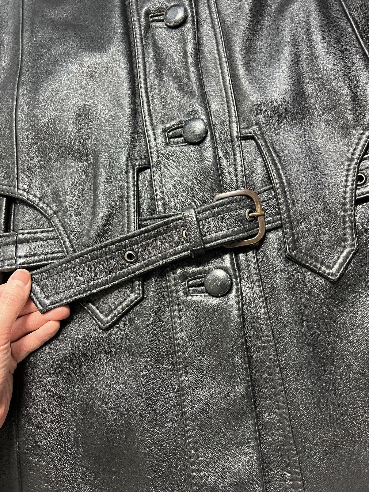 Vintage Genuine Leather Heavy Coat vintage 90s insulated with lining Size L / US 10 / IT 46 - 5 Thumbnail