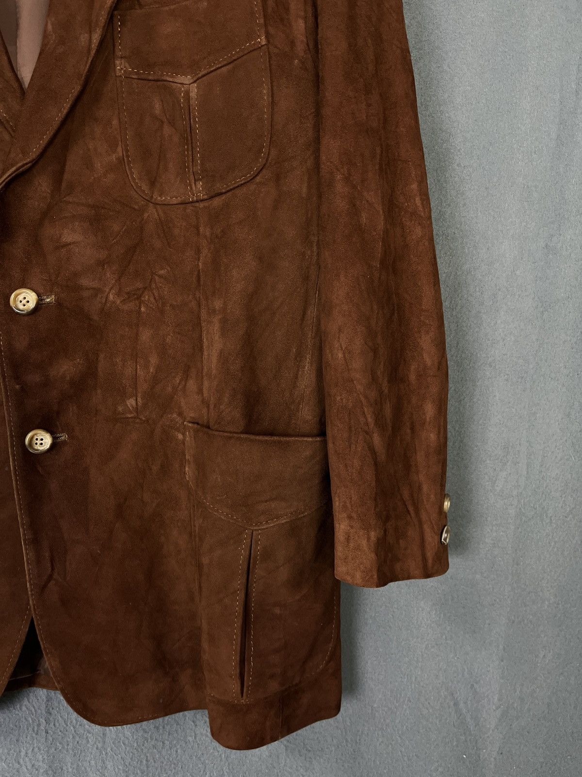 Genuine Leather Suede Leather Blazer Size 42R - 5 Thumbnail