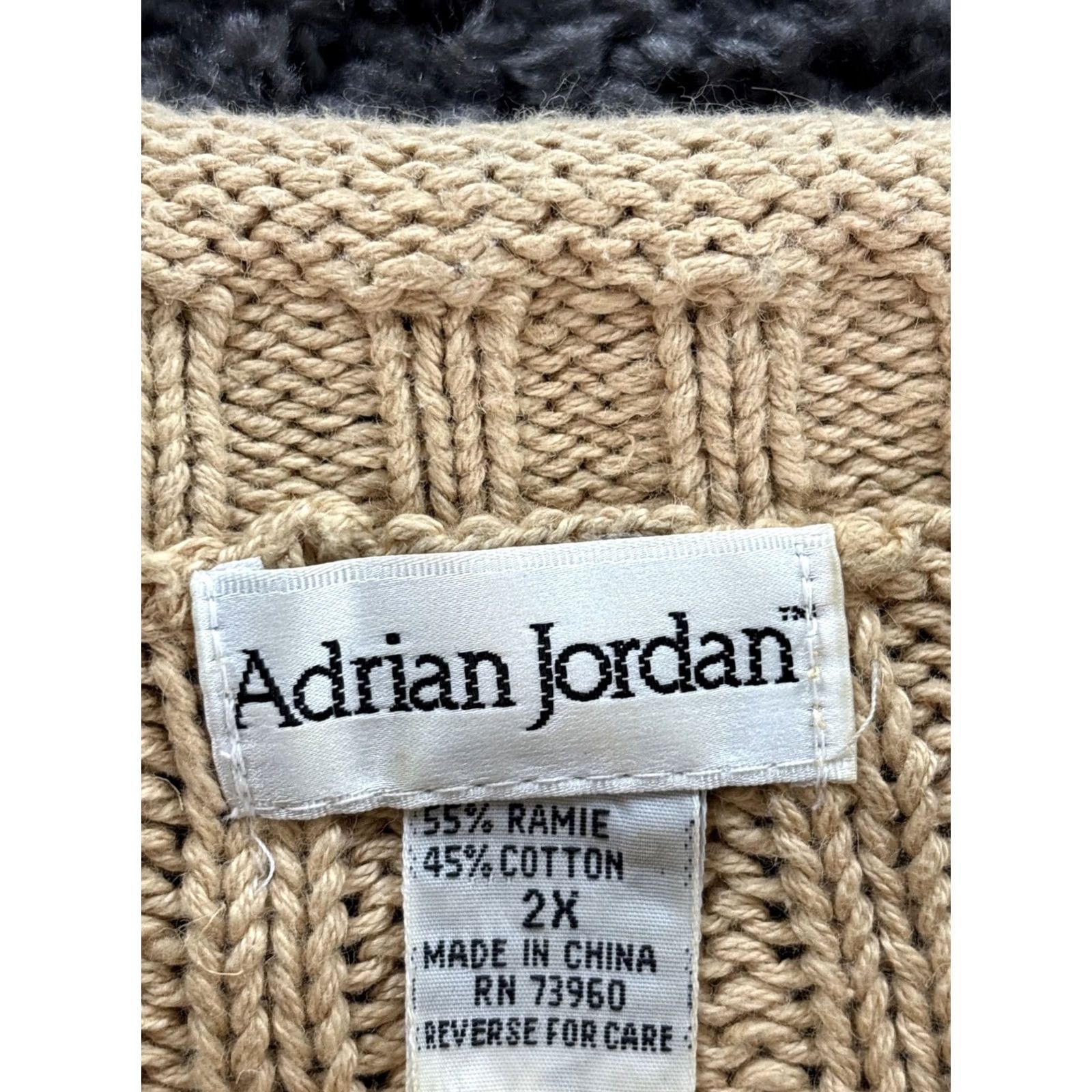 Jordan Brand VINTAGE Jordan Sweater Womens 2X High Neck Pullover 90s Fisherman Yellow Plus Cotton Ramine Chunky Size XXL / US 16-18 / IT 52-54 - 4 Thumbnail