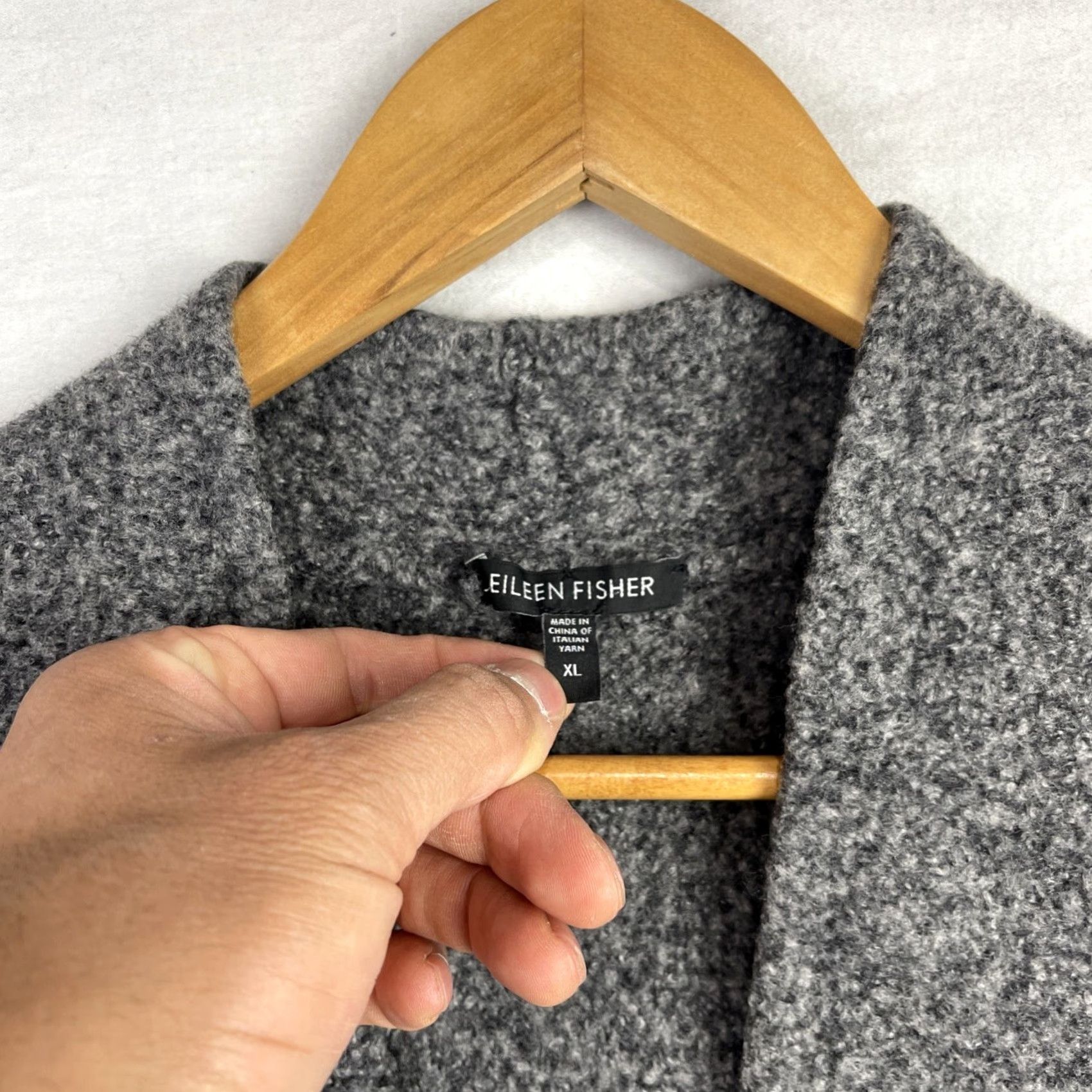 Eileen Fisher Eileen Fisher Sweater Cardigan Womens XL Gray Open Front Wool Cashmere Blend XS? Size XL / US 12-14 / IT 48-50 - 2 Thumbnail
