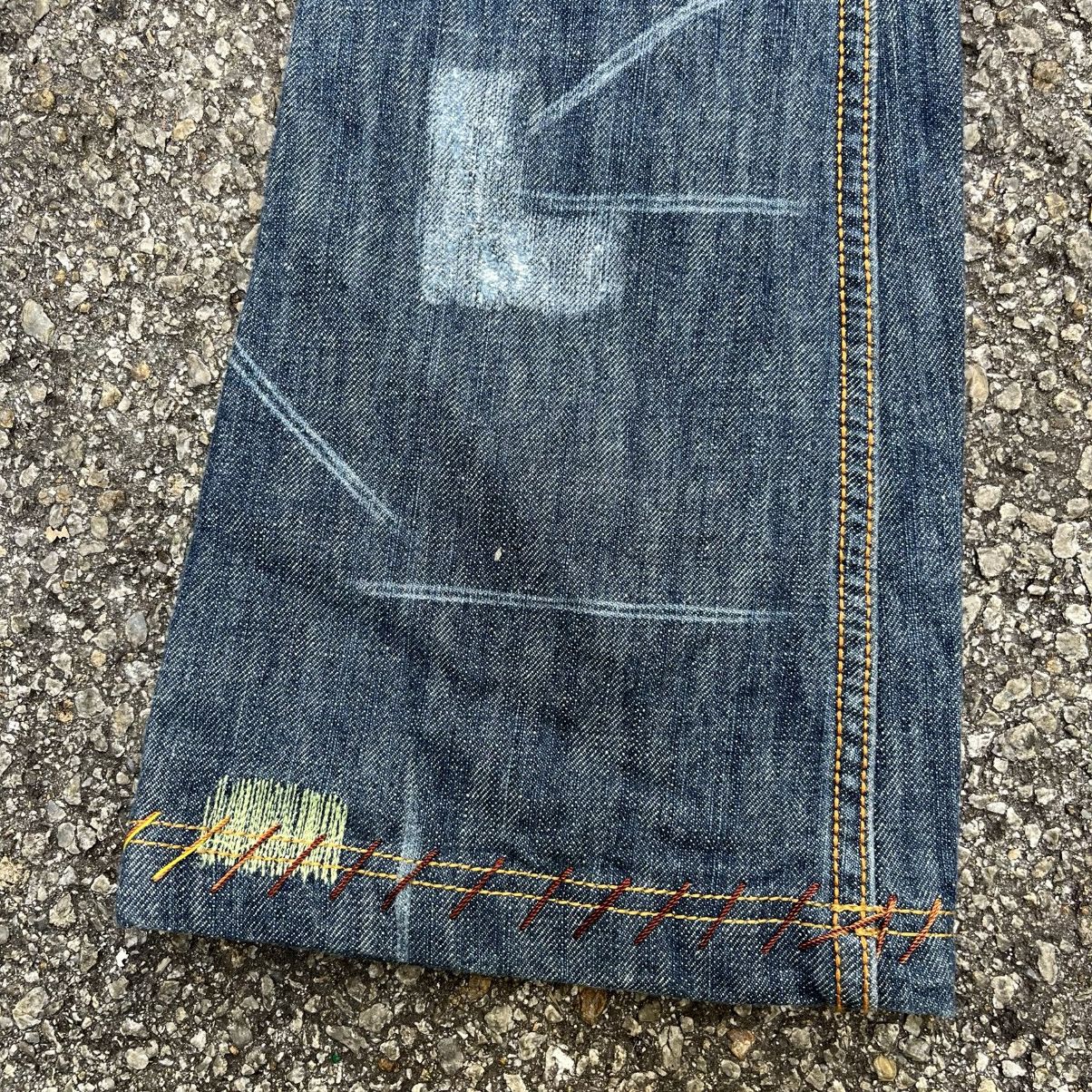 Japanese Brand Flared Antik Denim Embroidery Bootcut Pants Size 25" / US 0 / IT 36 - 4 Thumbnail