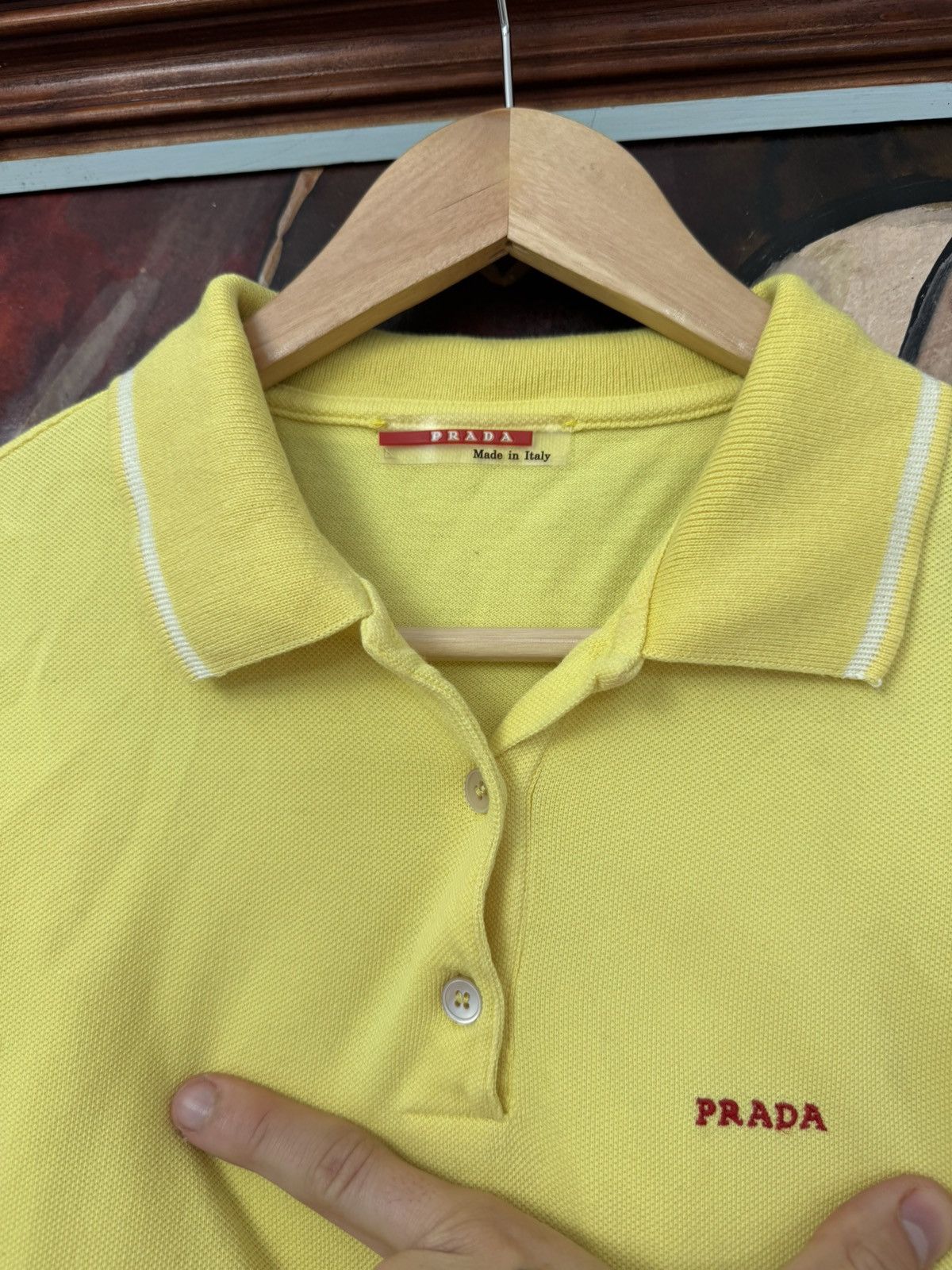 Prada Prada Polo Shirt Vintage Y2k Designer Luxury Women Yellow Size M / US 6-8 / IT 42-44 - 2 Thumbnail