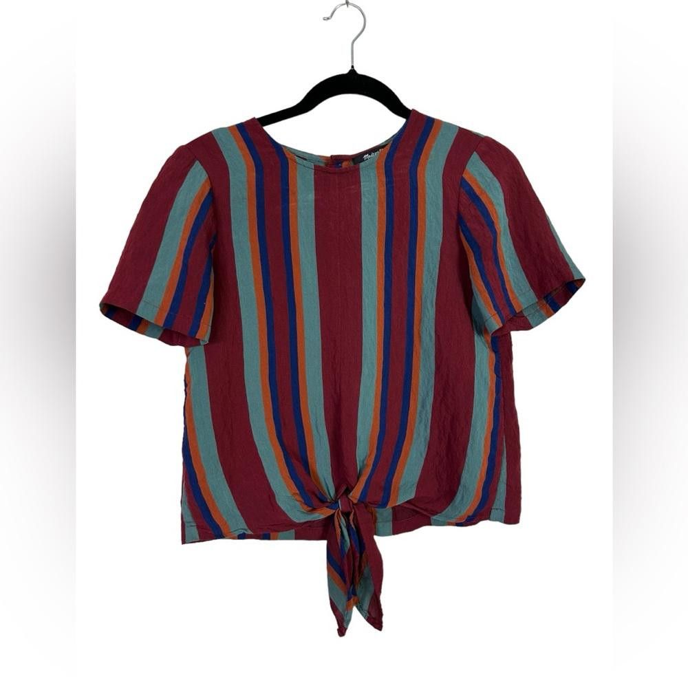 Madewell Madewell l Button-Back Tie Tee in Rosalinda Stripe XXS Size XXS / US 00 / IT 34 - 2 Thumbnail