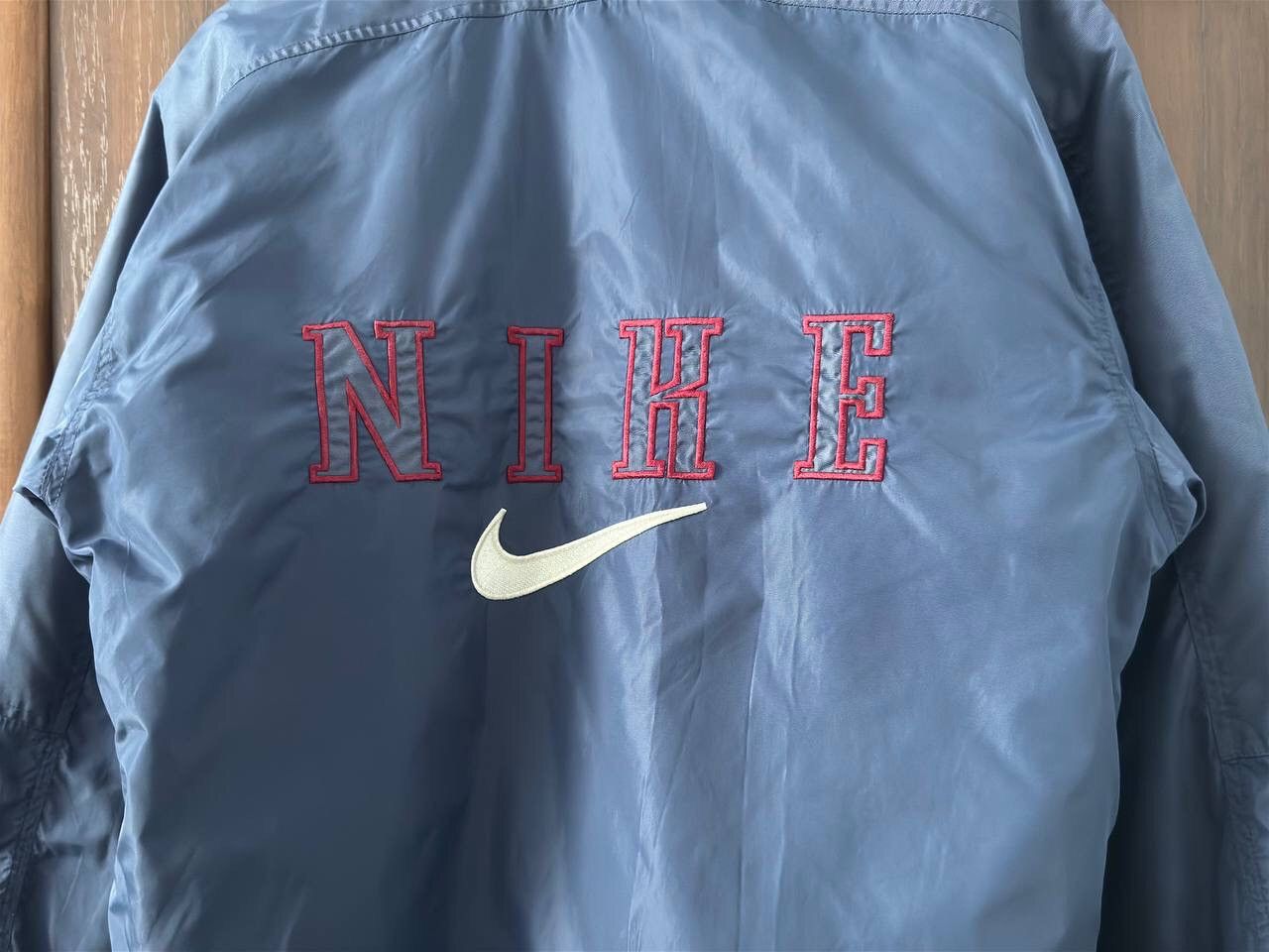 Nike × Vintage Vintage 90s Nike Puffer Nylon Jacket Big Swoosh Logo Y2K Size US M / EU 48-50 / 2 - 2 Thumbnail