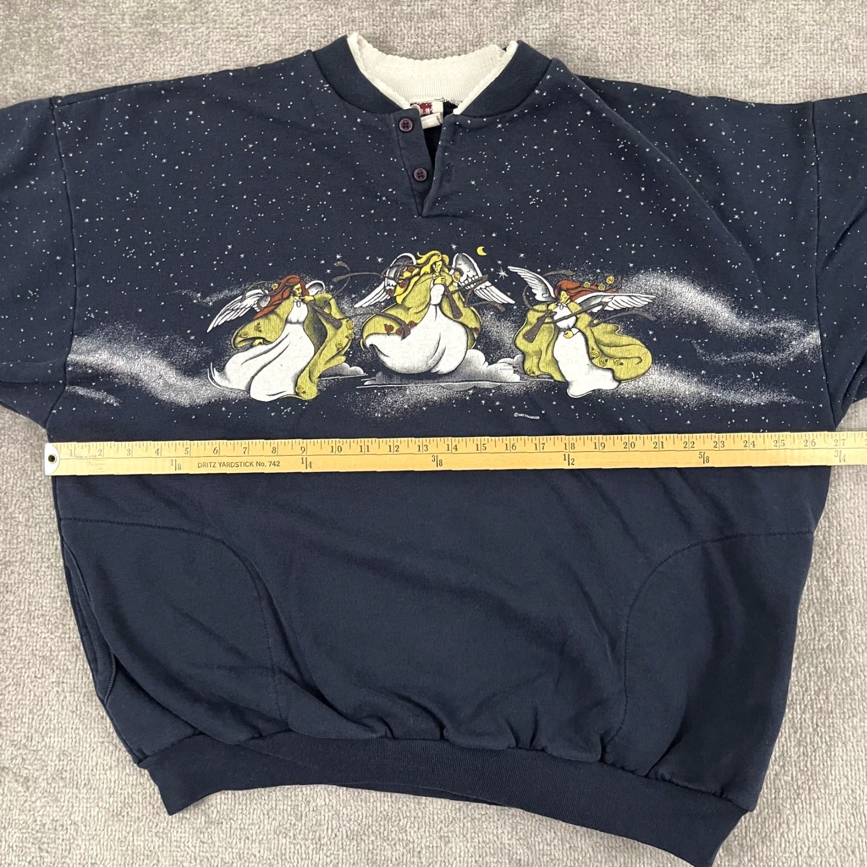 Vintage VTG Art Unlimited Sweatshirt Adult Women 2XL Angels Heaven All Over Wrap Grandma Size XXL / US 16-18 / IT 52-54 - 4 Thumbnail
