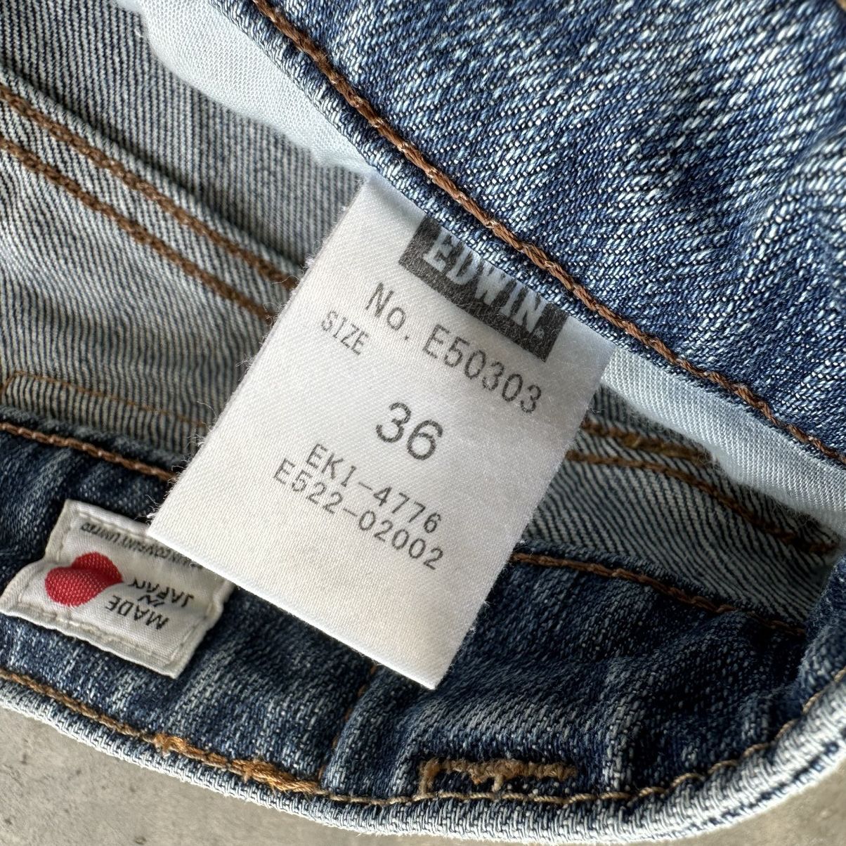Japanese Brand Vintage Edwin Distressed Faded Denim Jean Pant W35 Size US 35 - 5 Thumbnail