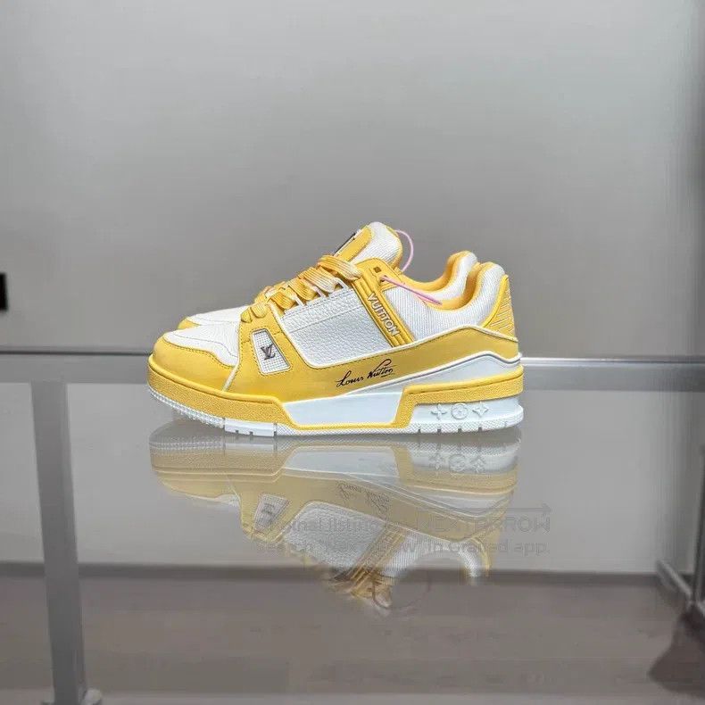 Louis Vuitton Louis Vuitton Trainer New White and Yellow shoes Size US 7 / IT 37 - 3 Thumbnail