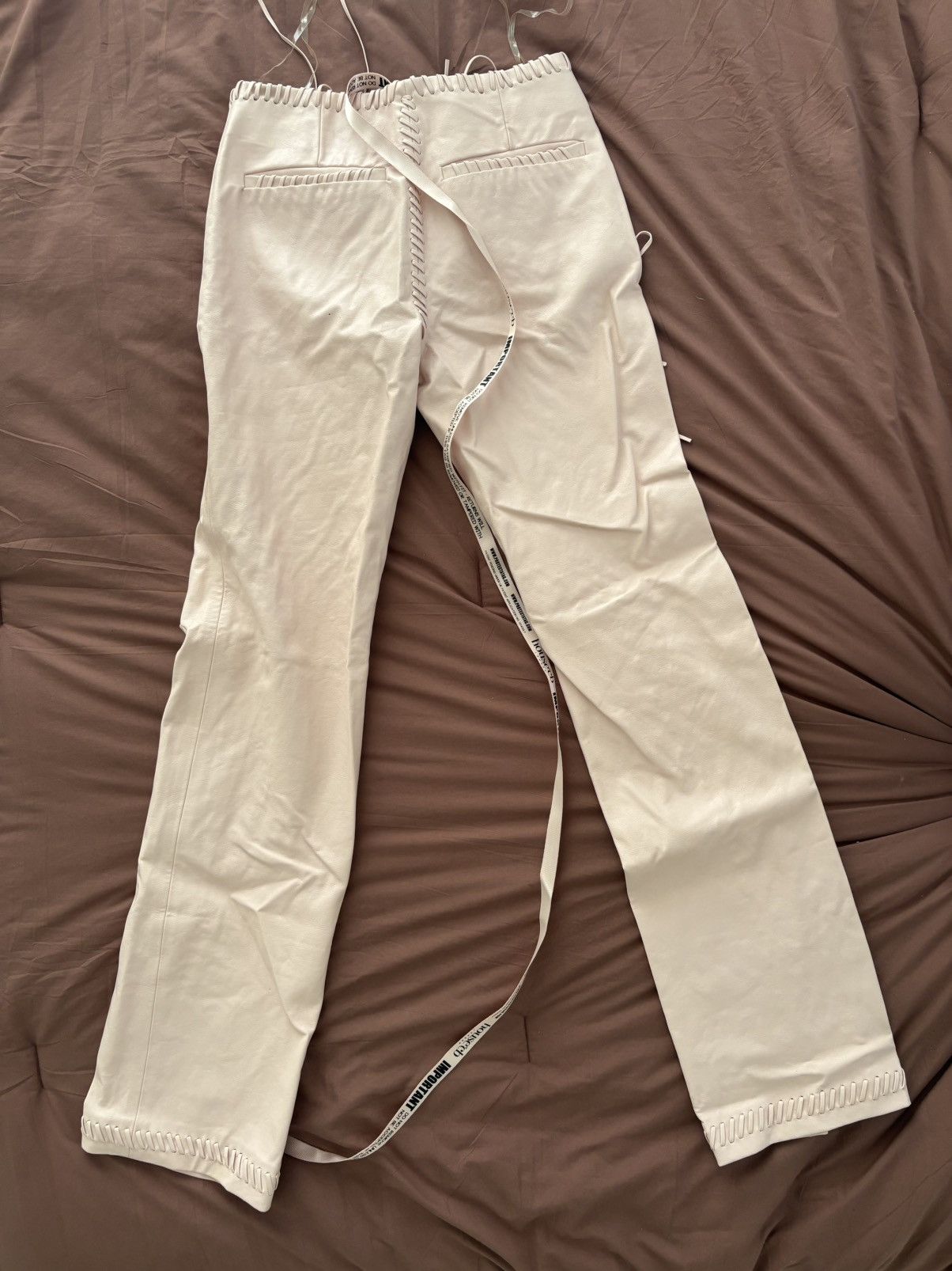 House of CB Tie Up Leather Pants Size 26" / US 2 / IT 38 - 6 Thumbnail