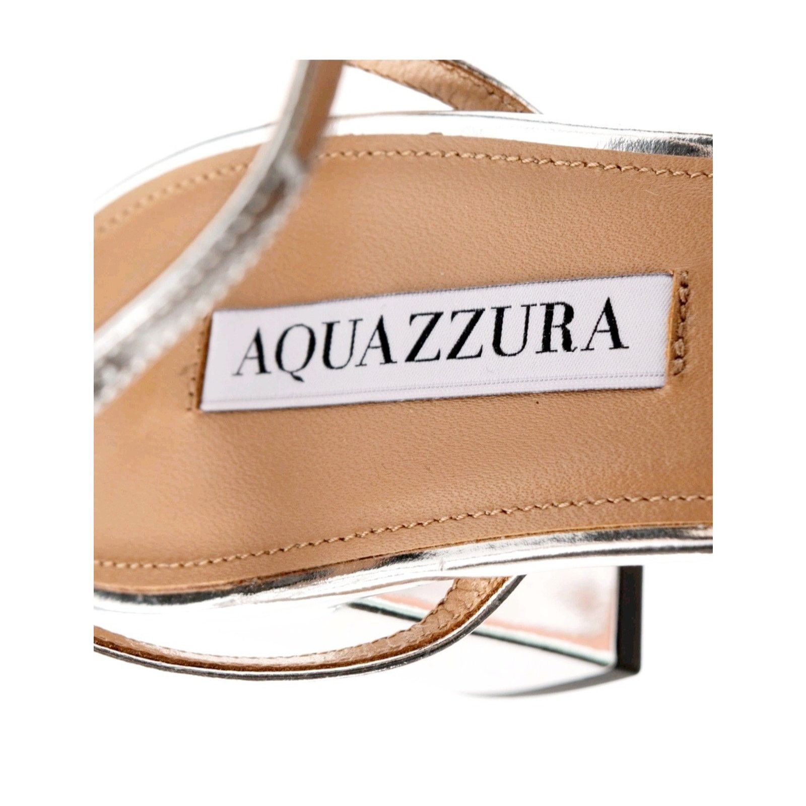 Aquazzura AQUAZZURA Olie Leather Sandals US8.5 EU38.5 Silver. Size US 8.5 / IT 38.5 - 7 Thumbnail