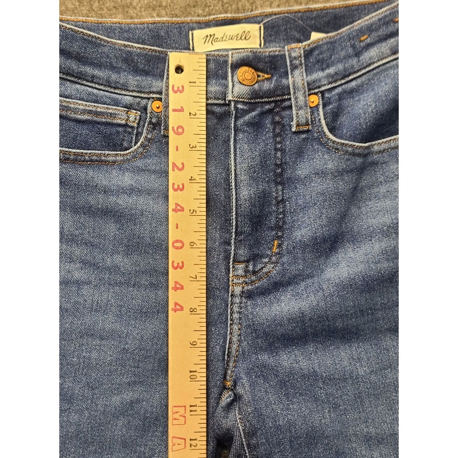 Madewell Madewell Jeans Womens 25x29 Stovepipe Slim Fit Straight Leg High Rise Distressed Blue Denim Size 42" / US 20 - 5 Thumbnail