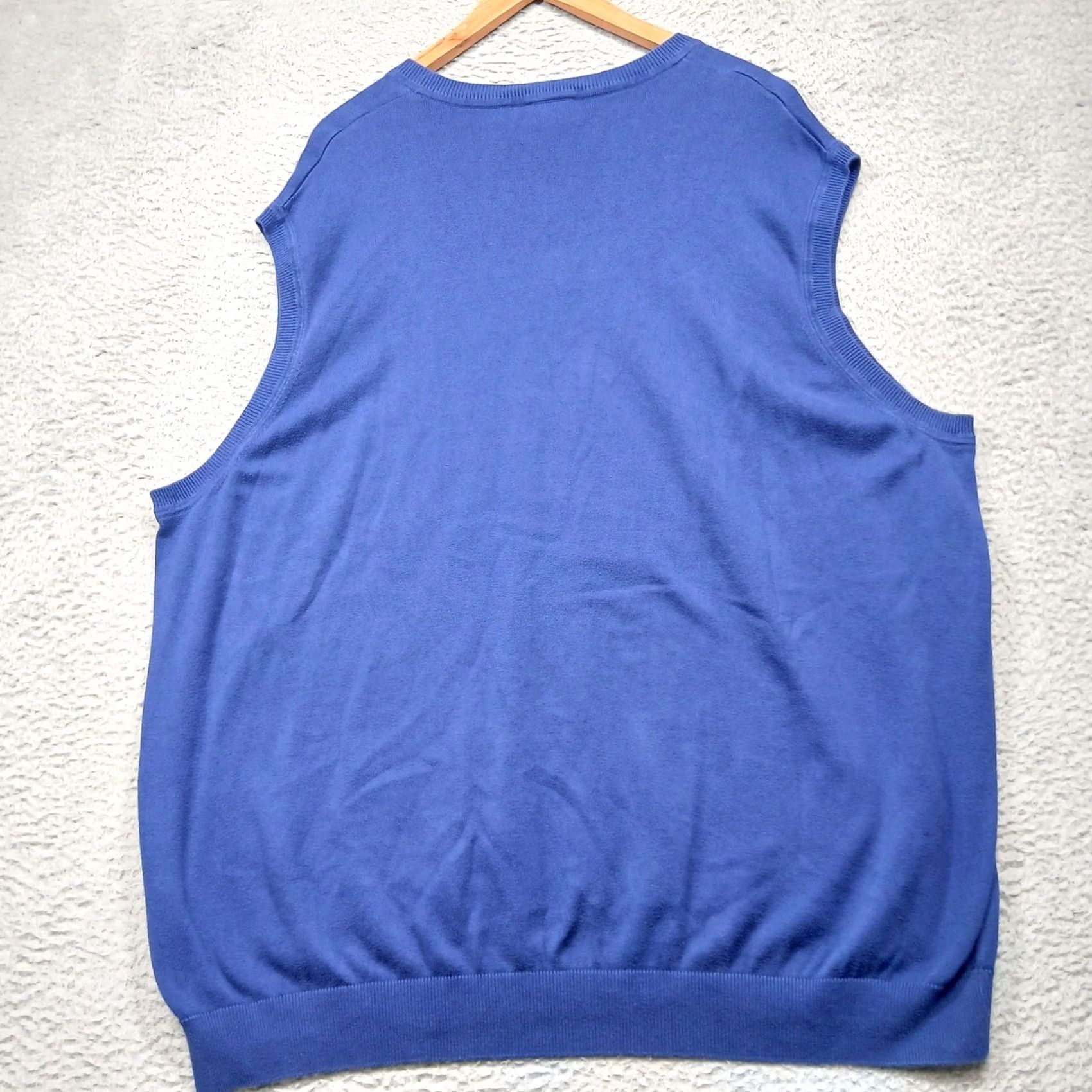 Lacoste Lacoste Sweater Vest Men 11R Blue Cotton V-Neck Croc Logo Vest Knit Sleeveless Golf Adults Mens Size US L / EU 52-54 / 3 - 3 Thumbnail